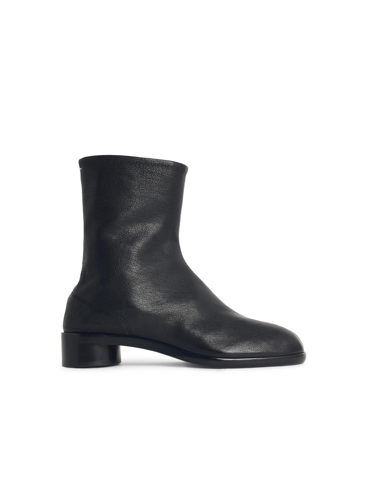 Maison Margiela 'Tabi' Black Leather Ankle Boots Men MAISON MARGIELA