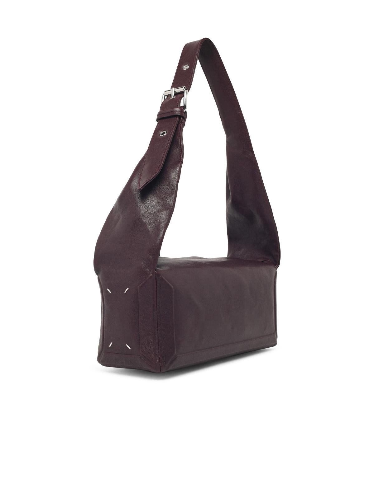 Maison Margiela Medium 'Box Eas West' Burgundy Leather Bag Women MAISON MARGIELA