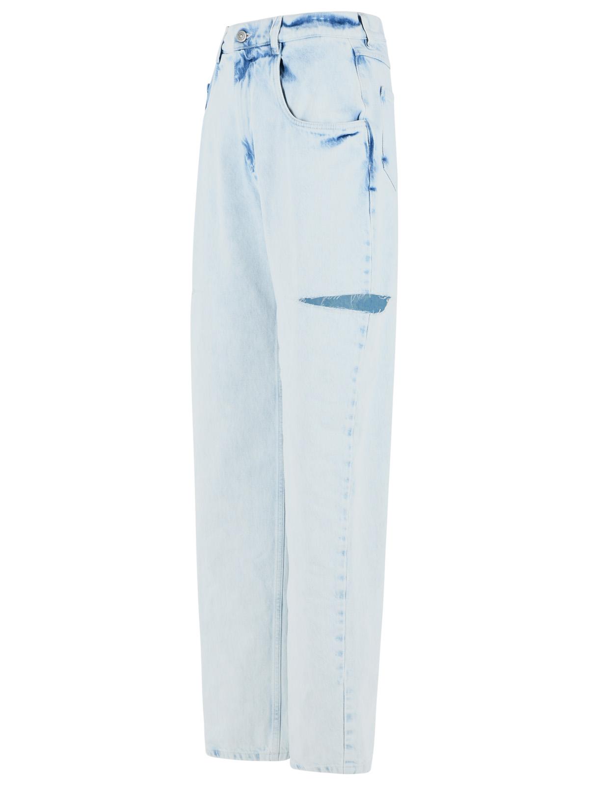 Maison Margiela 'Cut-Out' Light Blue Denim Jeans Women MAISON MARGIELA