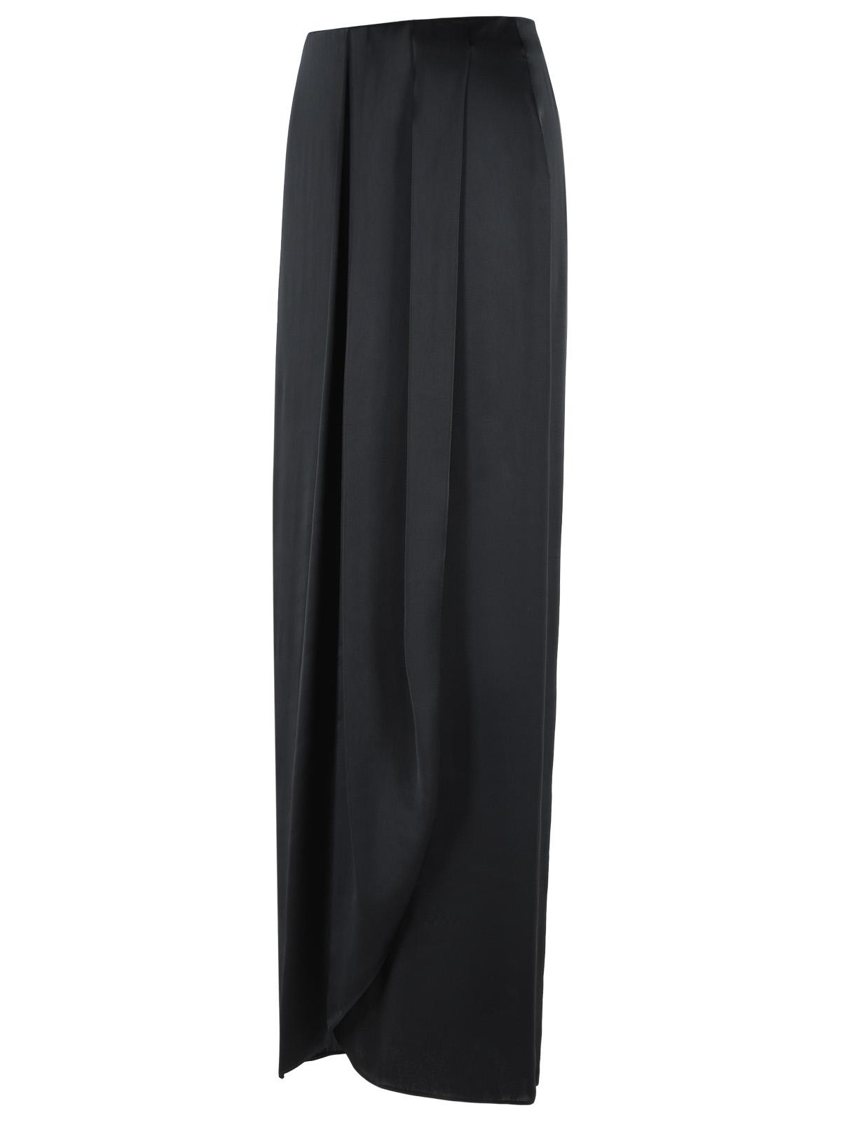 Maison Margiela Black Silk Blend Midi Skirt Women MAISON MARGIELA