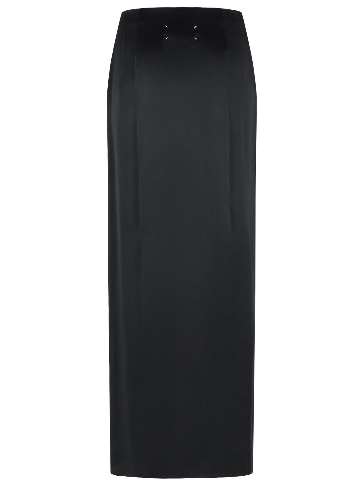 Maison Margiela Black Silk Blend Midi Skirt Women MAISON MARGIELA