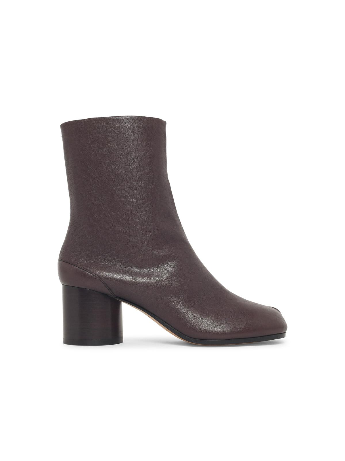 Maison Margiela 'Tabi' Brown Leather Ankle Boots Women