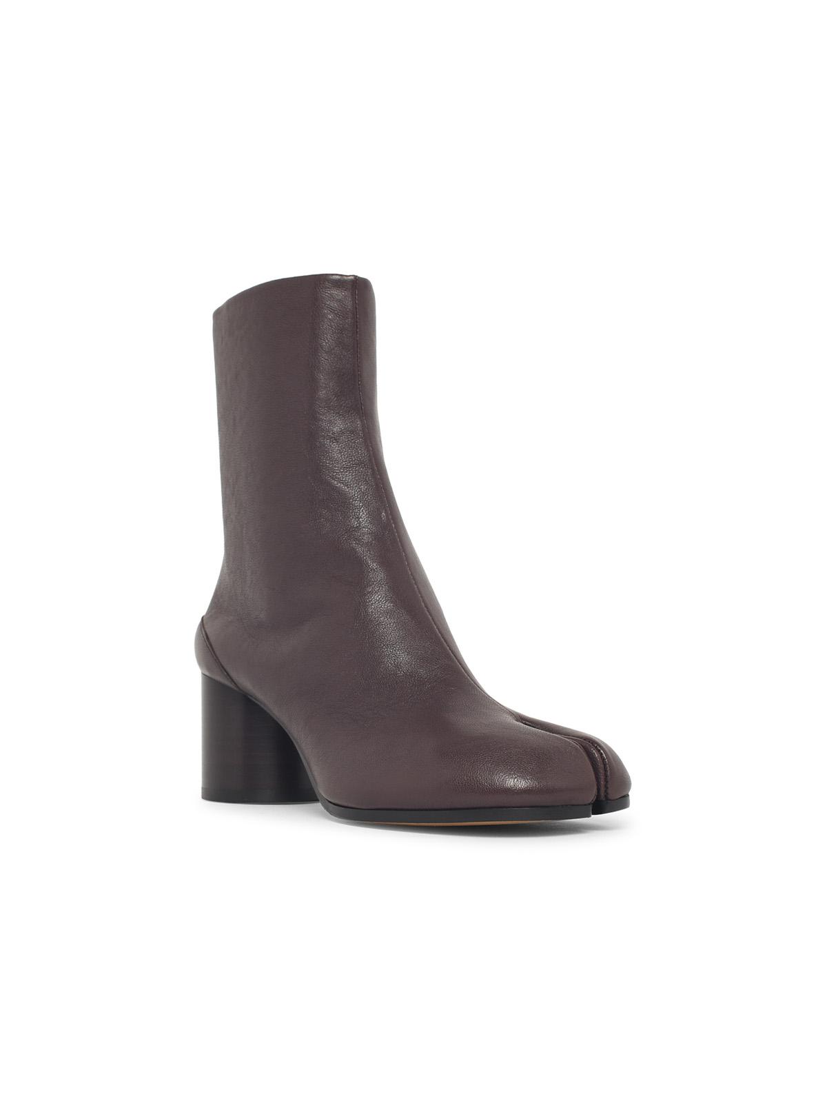 Maison Margiela 'Tabi' Brown Leather Ankle Boots Women MAISON MARGIELA