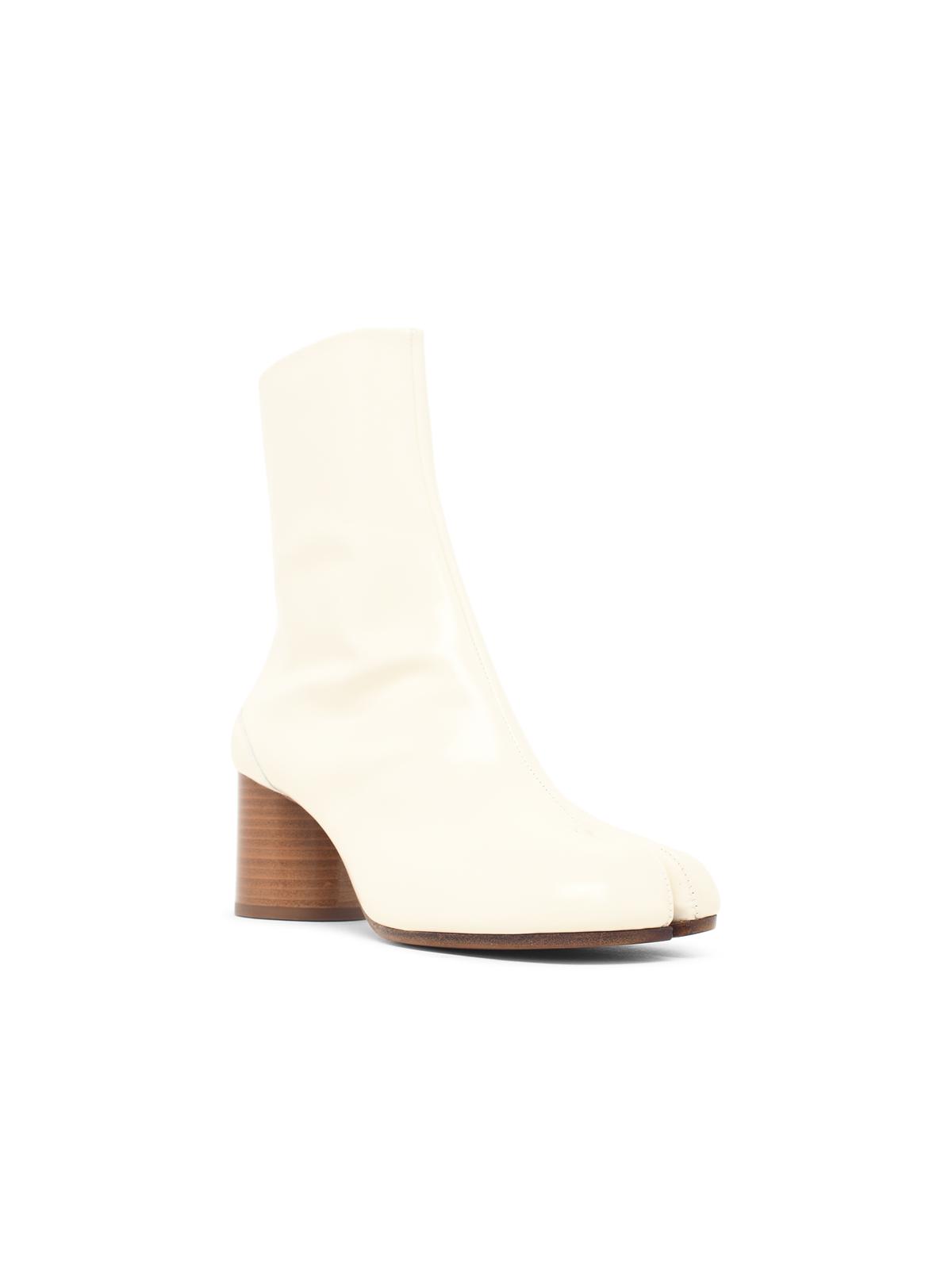 Maison Margiela 'Tabi' White Leather Ankle Boots Women MAISON MARGIELA