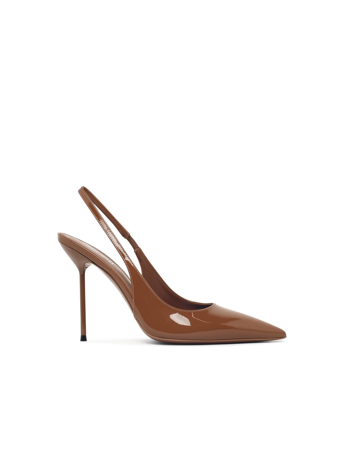 Paris Texas 'Lidia' 'Coffee' Leather Slingbacks Women PARIS TEXAS
