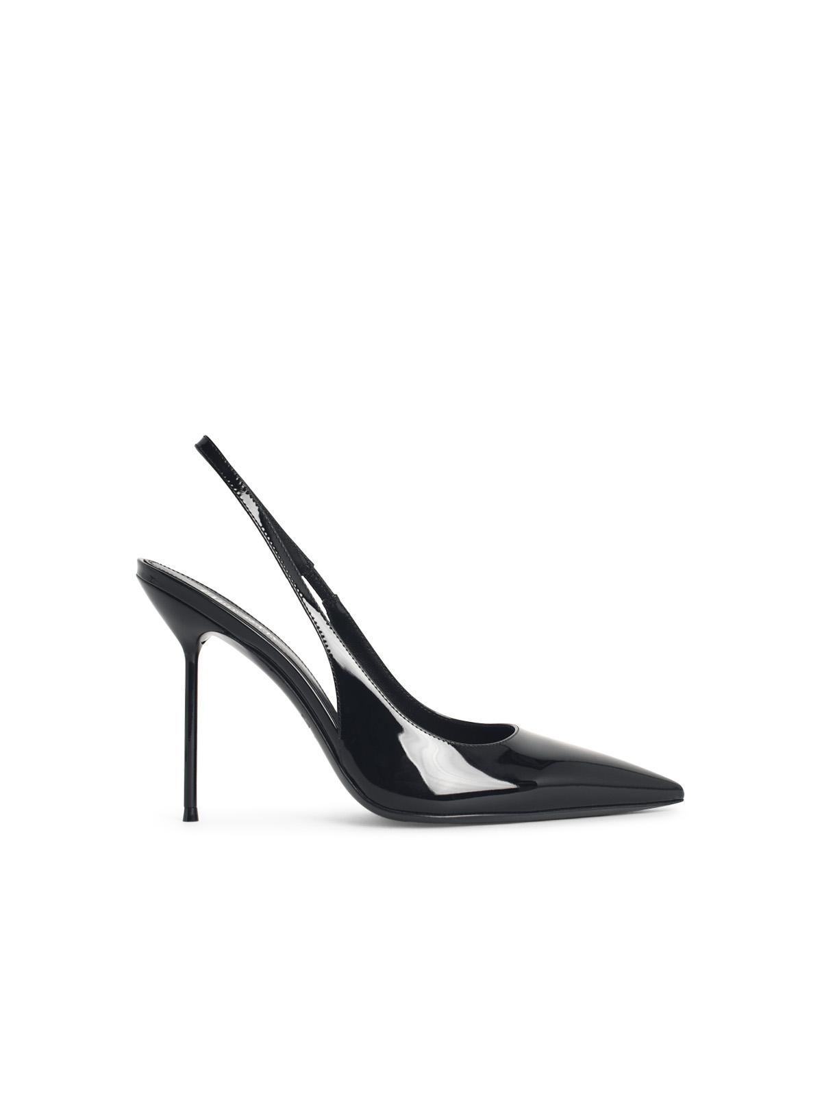 Paris Texas 'Lidia' Black Leather Slingbacks Women PARIS TEXAS