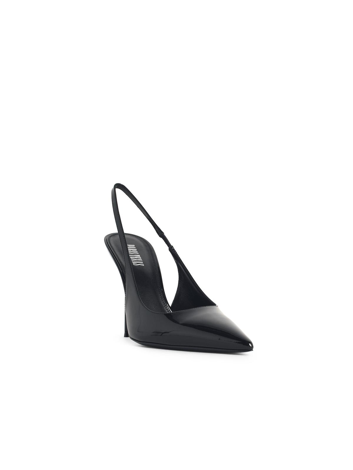 Paris Texas 'Lidia' Black Leather Slingbacks Women PARIS TEXAS
