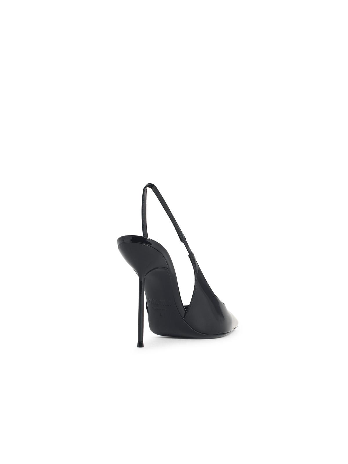 Paris Texas 'Lidia' Black Leather Slingbacks Women PARIS TEXAS