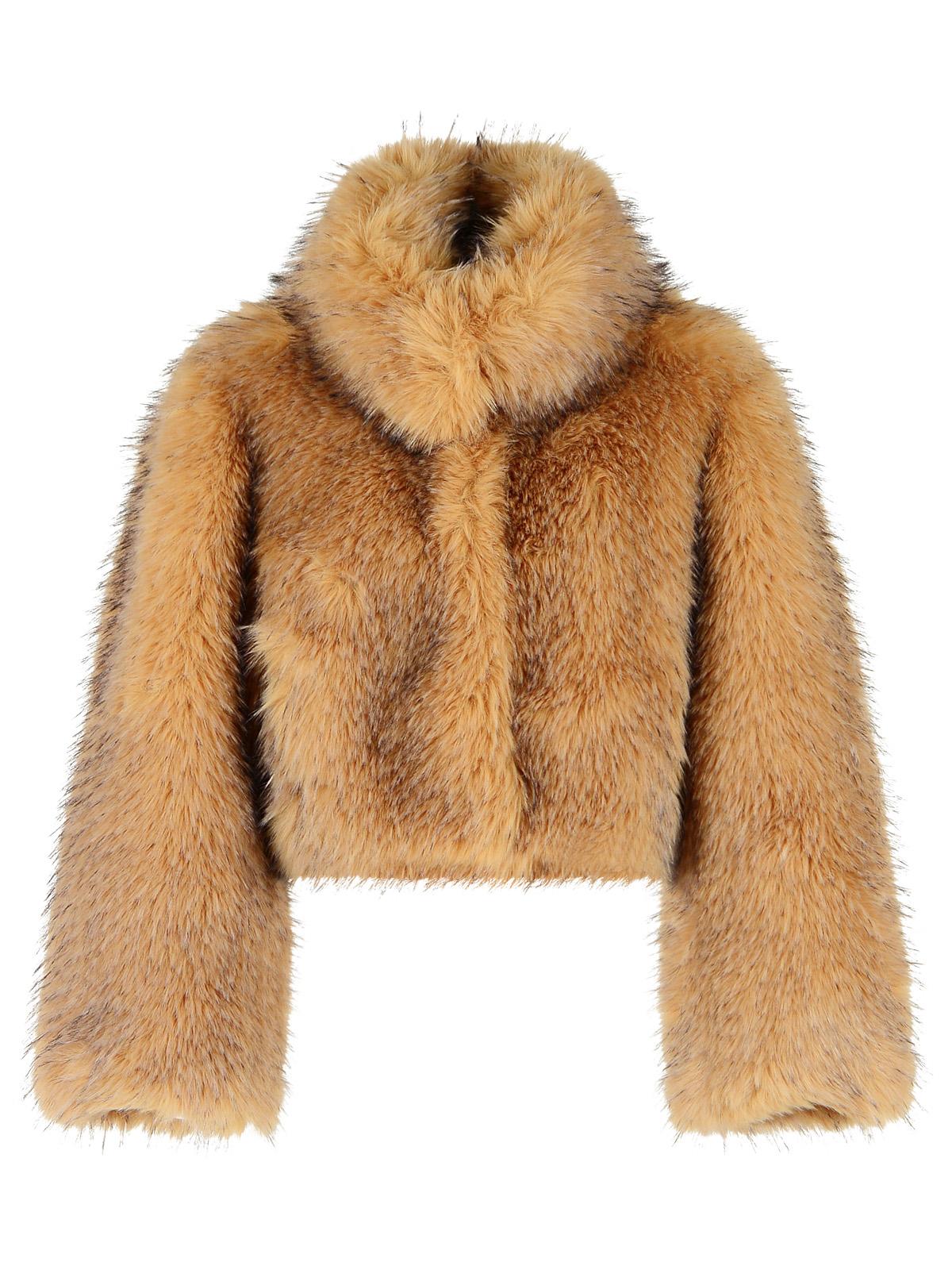 Rotate Beige Faux Fur Jacket Women ROTATE
