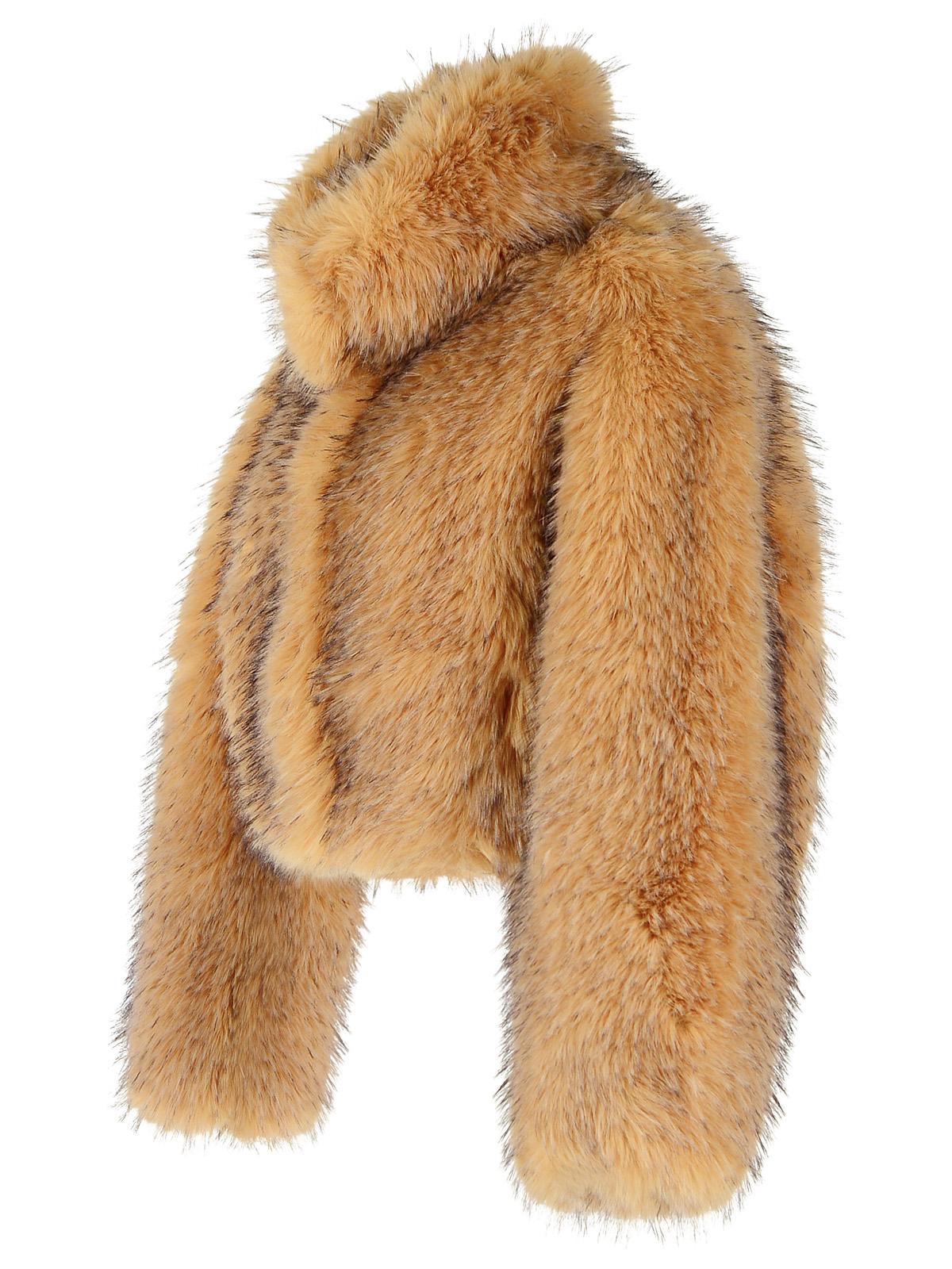 Rotate Beige Faux Fur Jacket Women ROTATE
