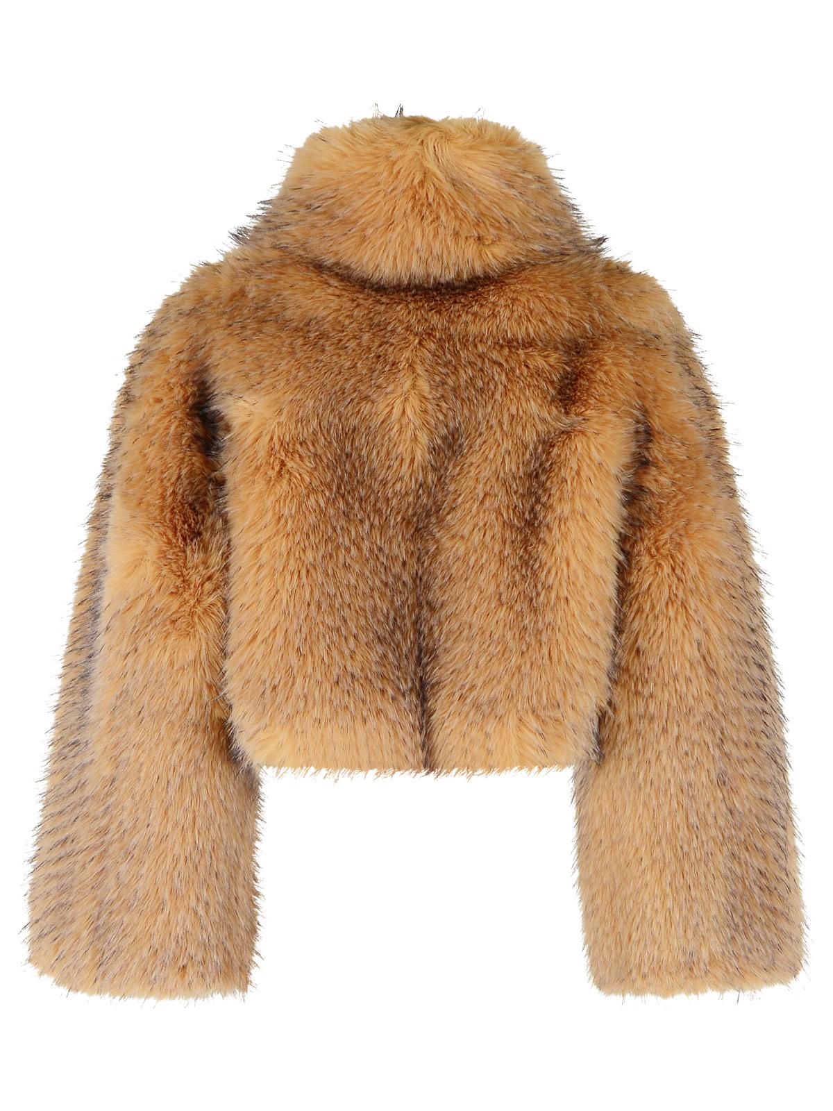 Rotate Beige Faux Fur Jacket Women ROTATE