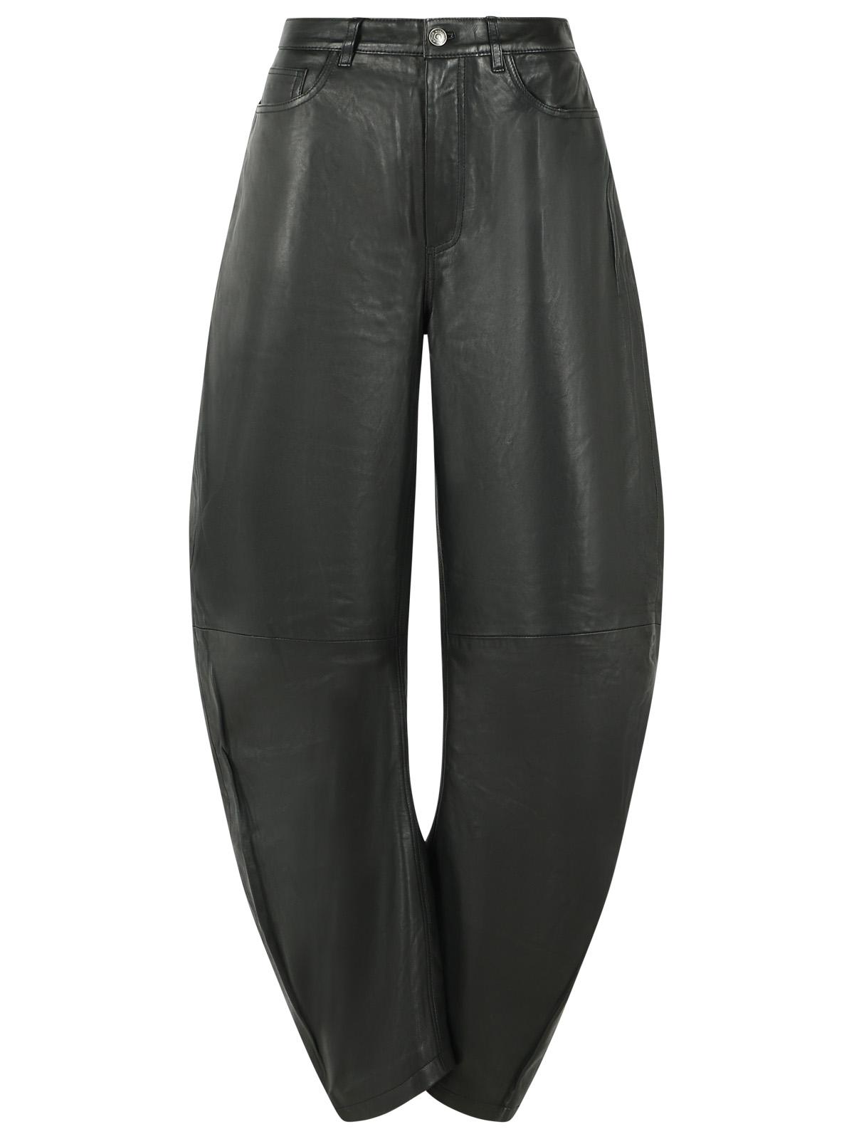 Rotate Barrel Pants In Black Leather Women ROTATE