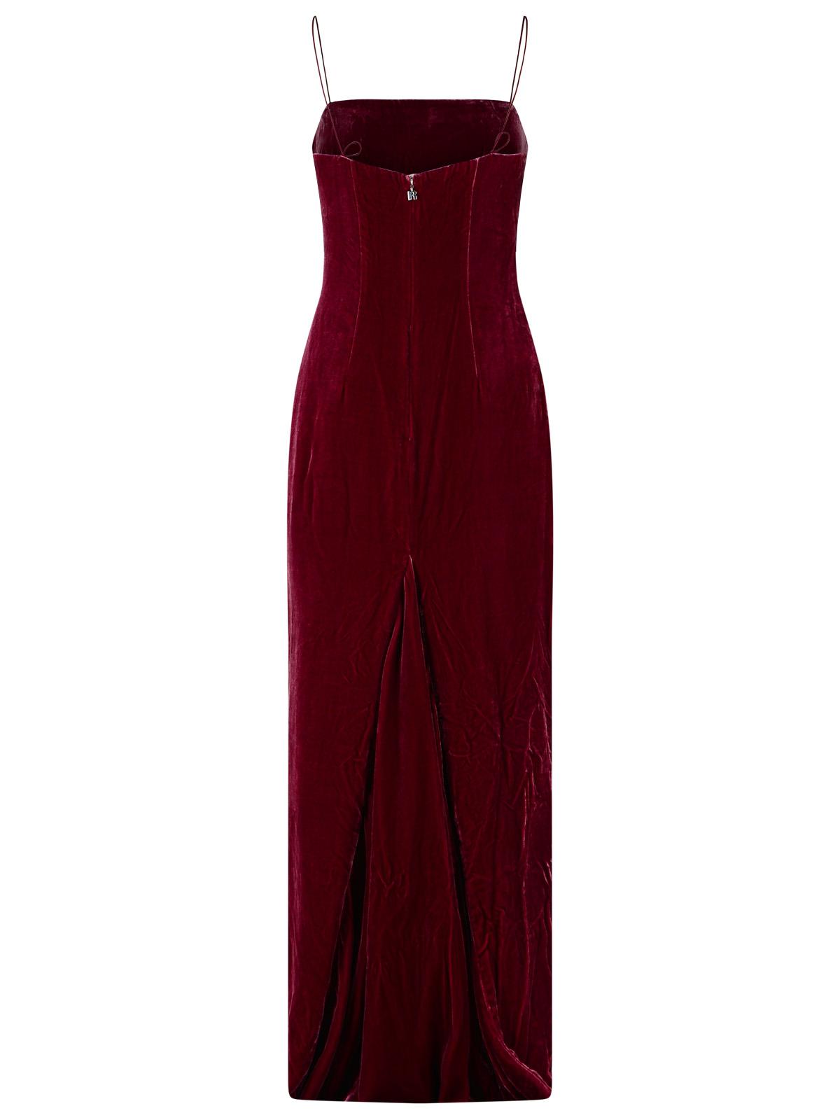 Rotate Burgundy Silk Velvet Maxi Dress Women ROTATE