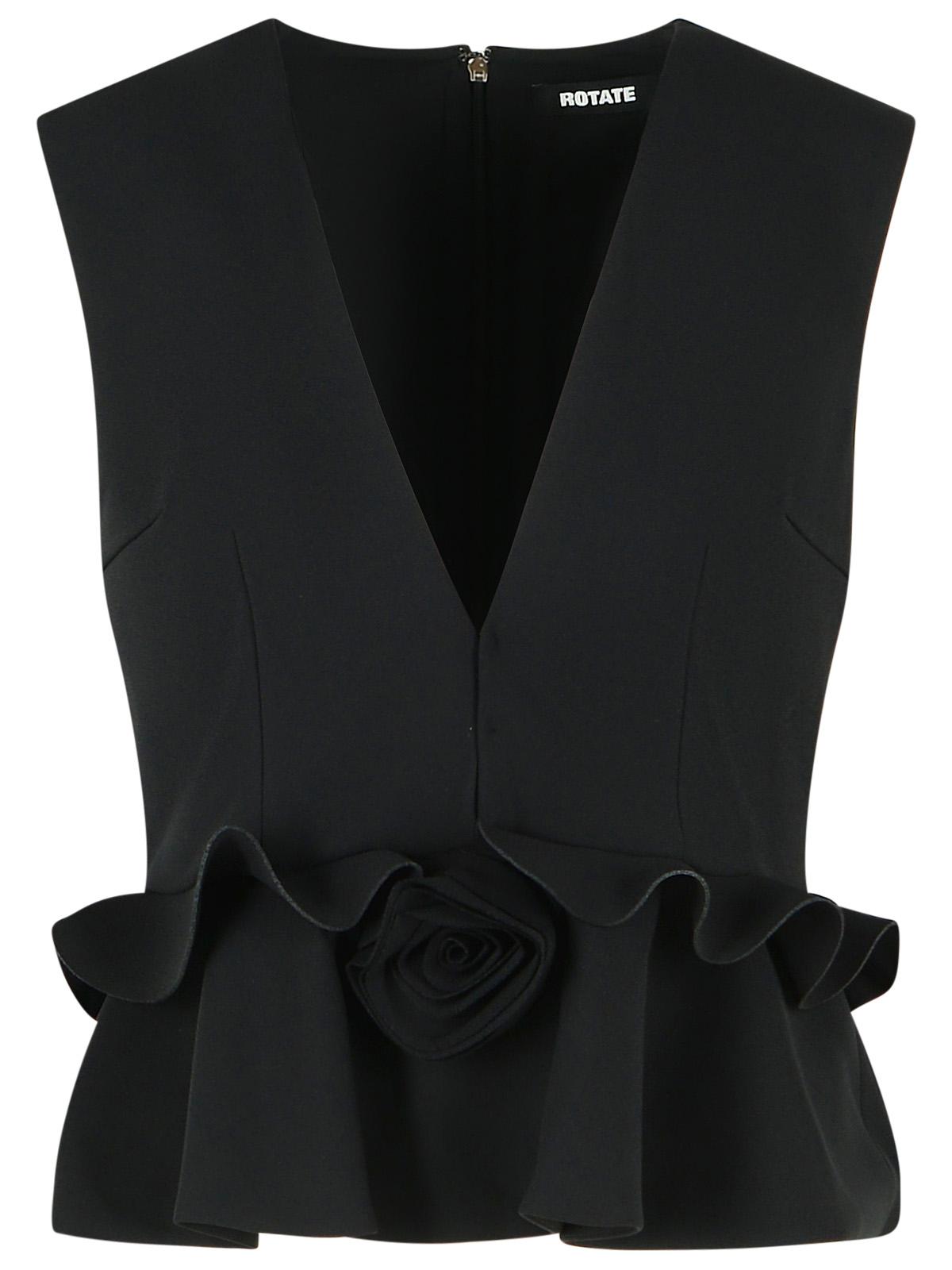 Rotate Black Polyester Top Women ROTATE