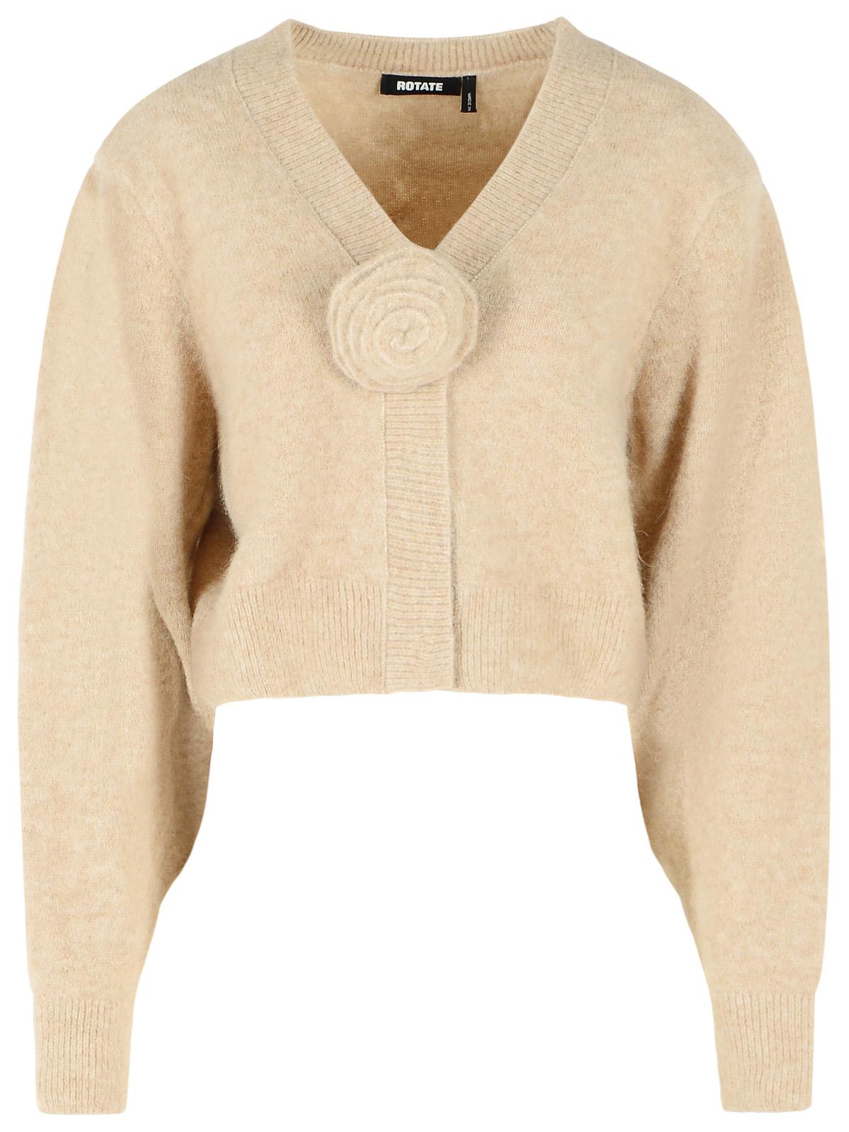 Rotate Beige Alpaca Blend Cardigan Women ROTATE