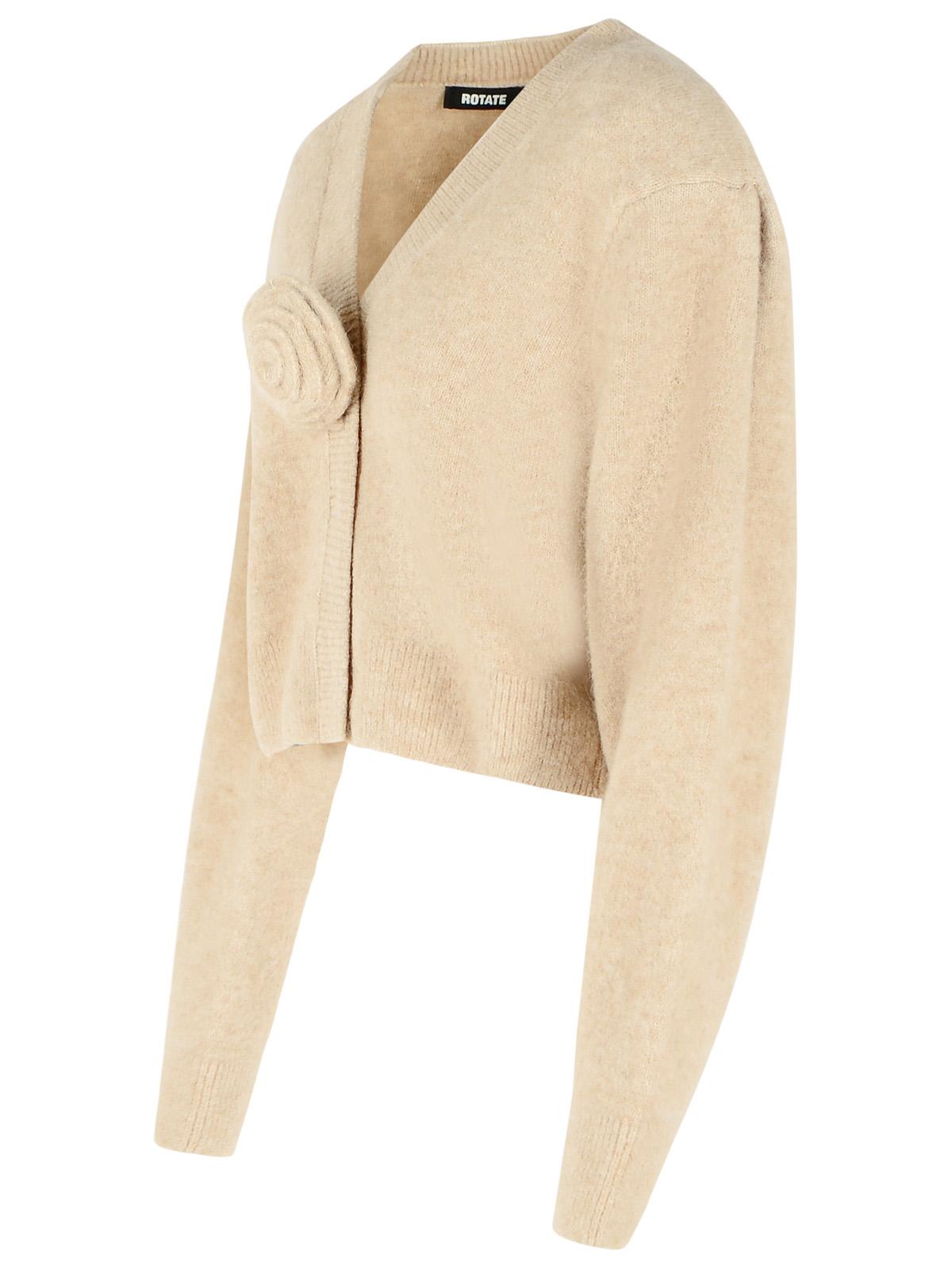 Rotate Beige Alpaca Blend Cardigan Women ROTATE