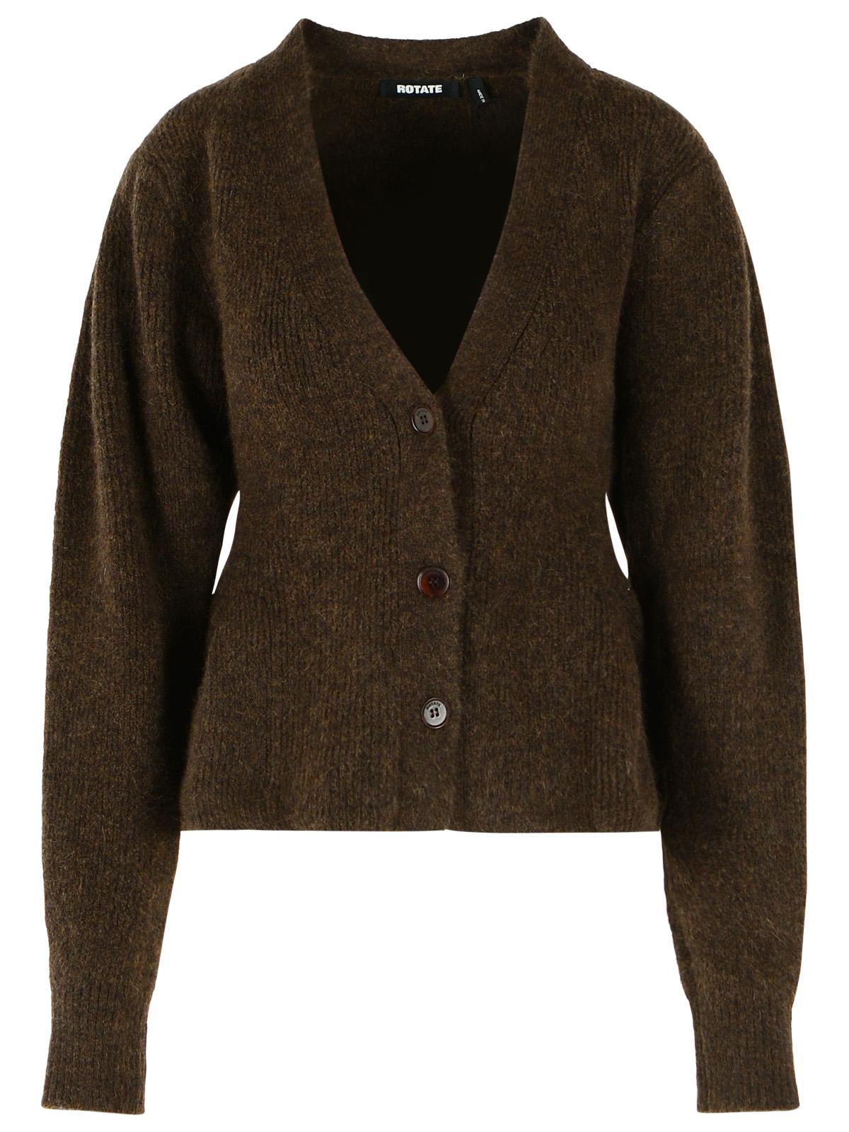 Rotate Brown Alpaca Blend Cardigan Women ROTATE