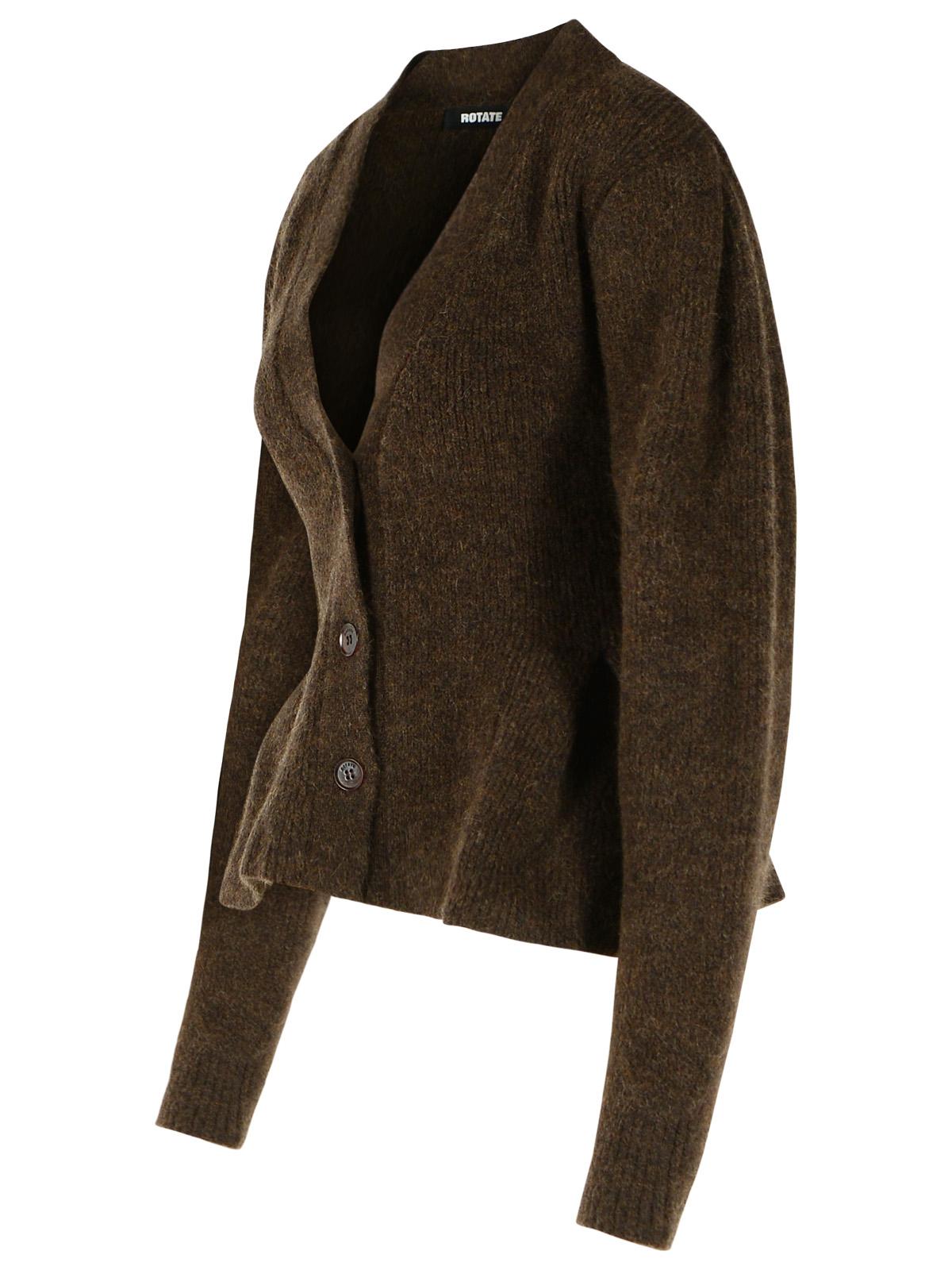 Rotate Brown Alpaca Blend Cardigan Women ROTATE