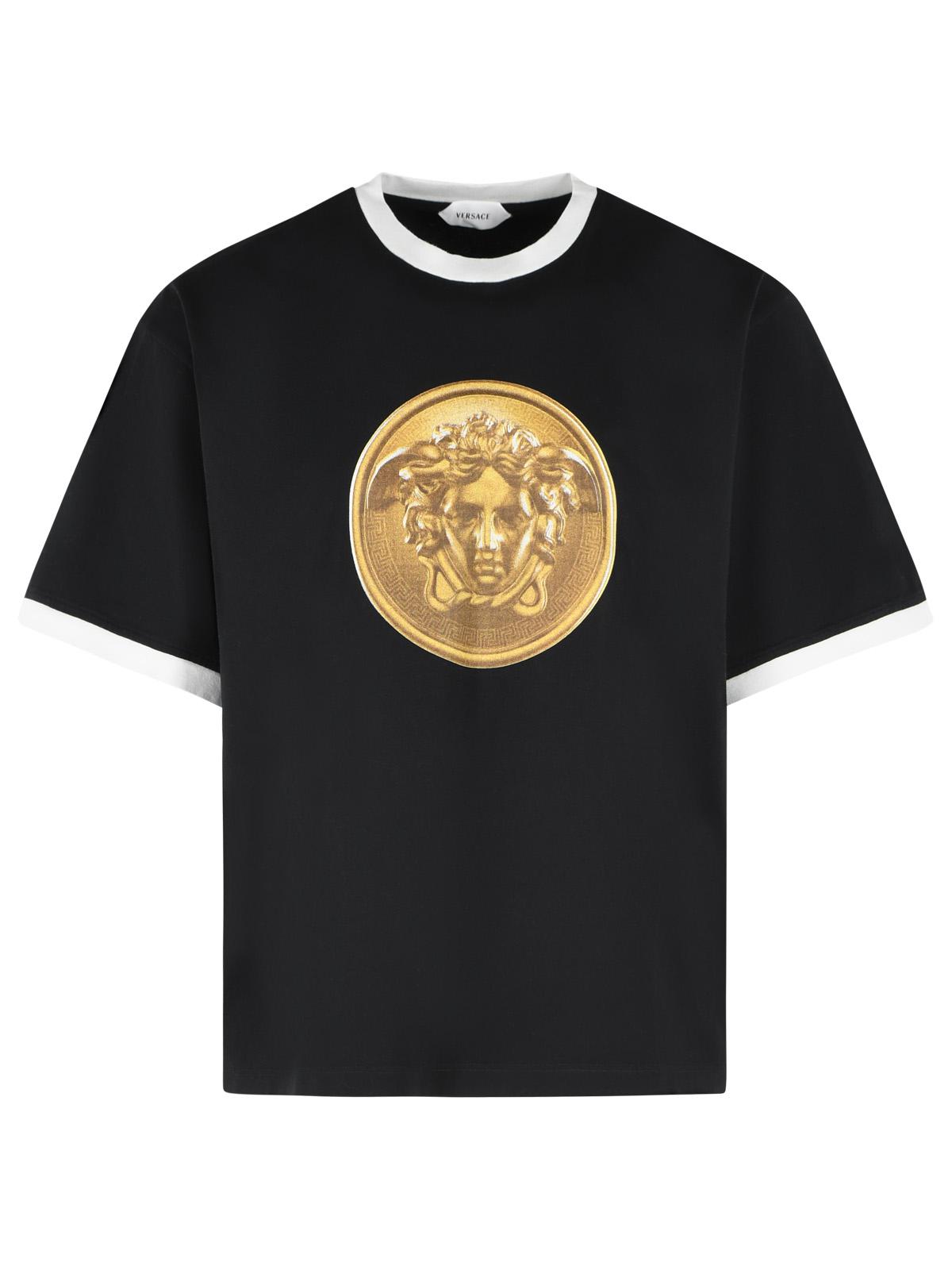 Versace 'Medusa' Black Cotton T-Shirt Men VERSACE