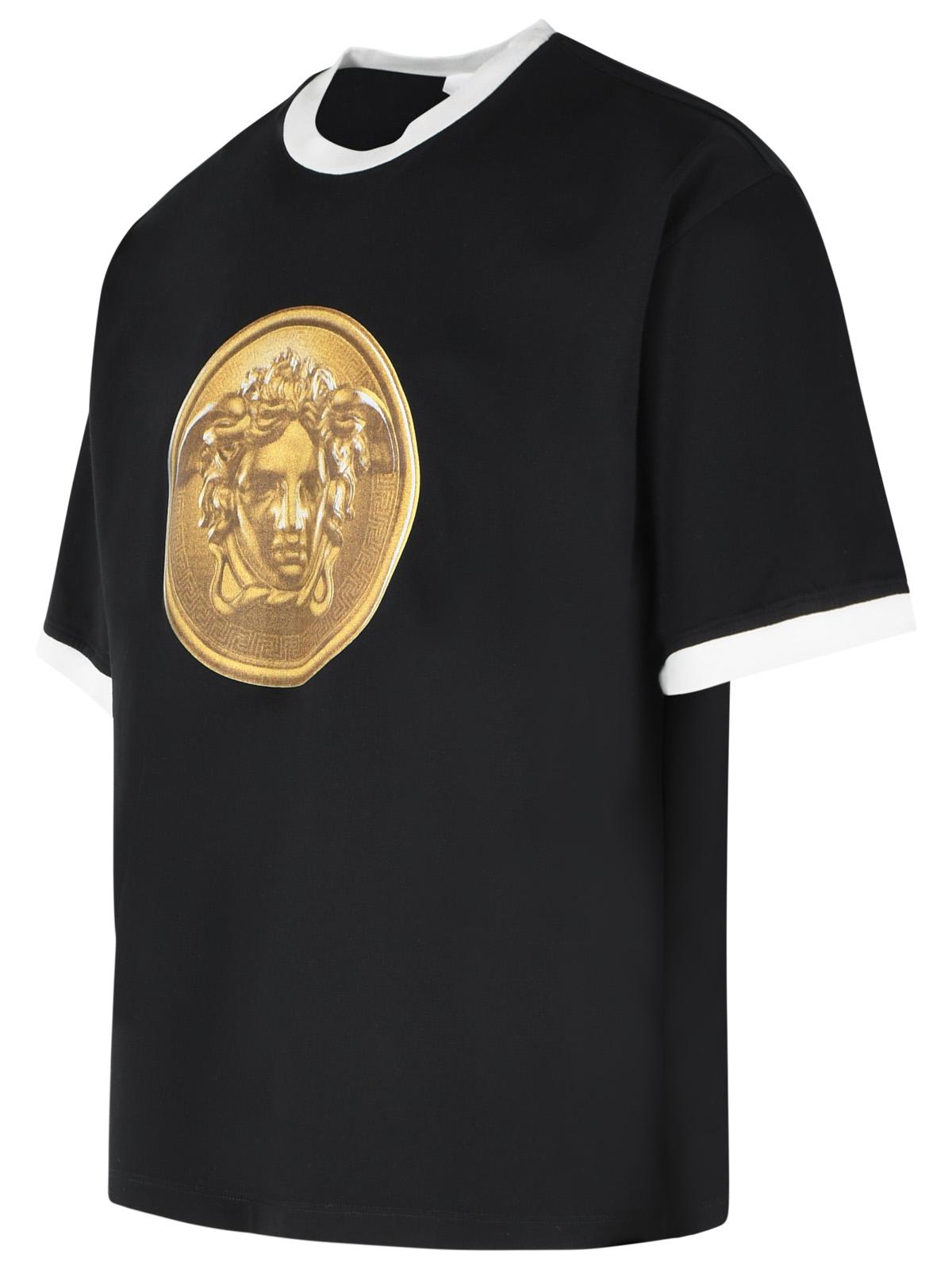 Versace 'Medusa' Black Cotton T-Shirt Men VERSACE