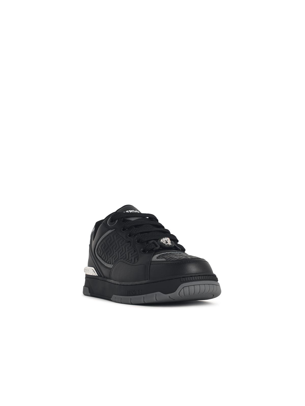 Versace 'Biggie' Black Leather Sneakers Men VERSACE