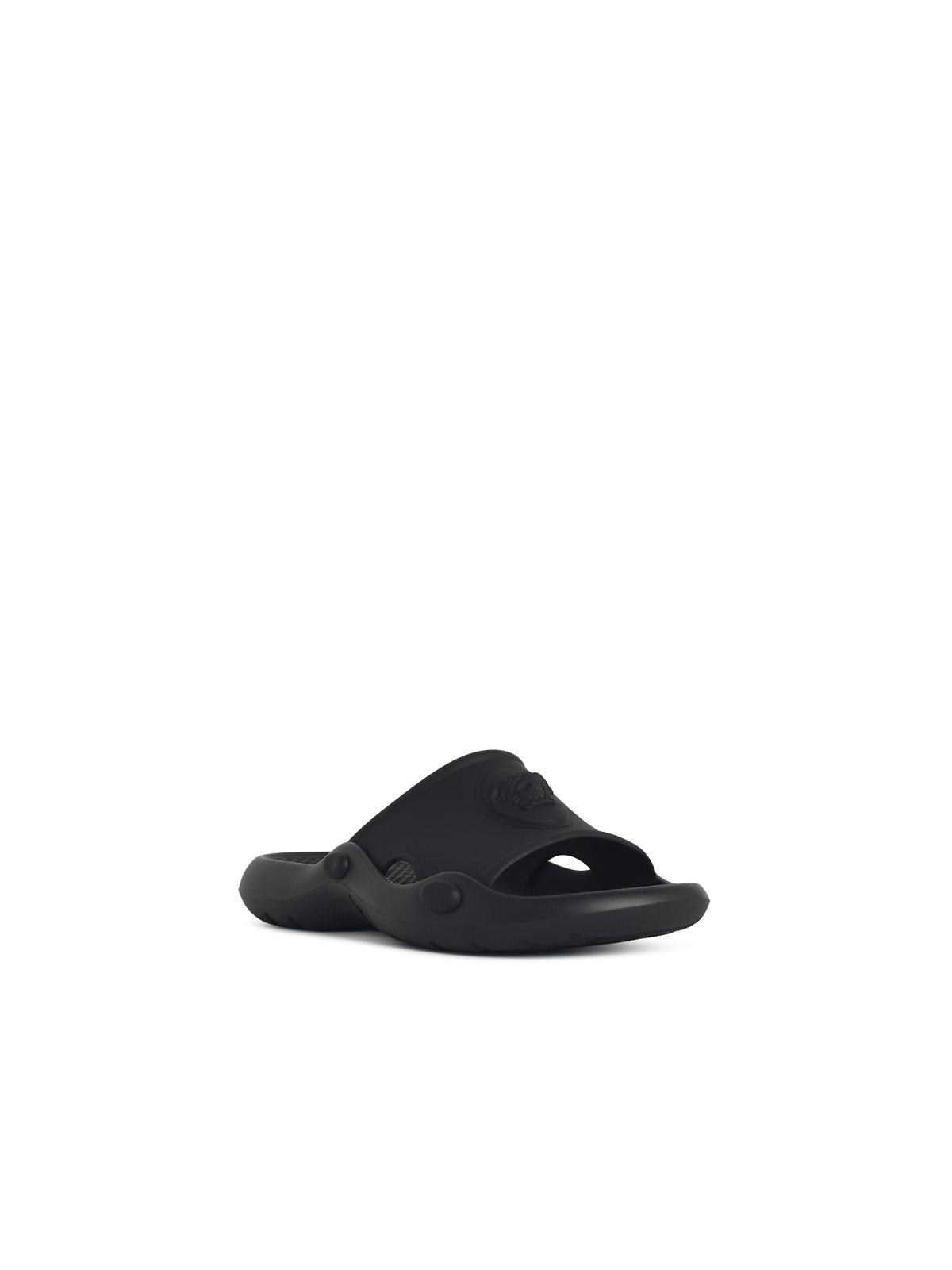 Versace Black Rubber Slippers Men VERSACE