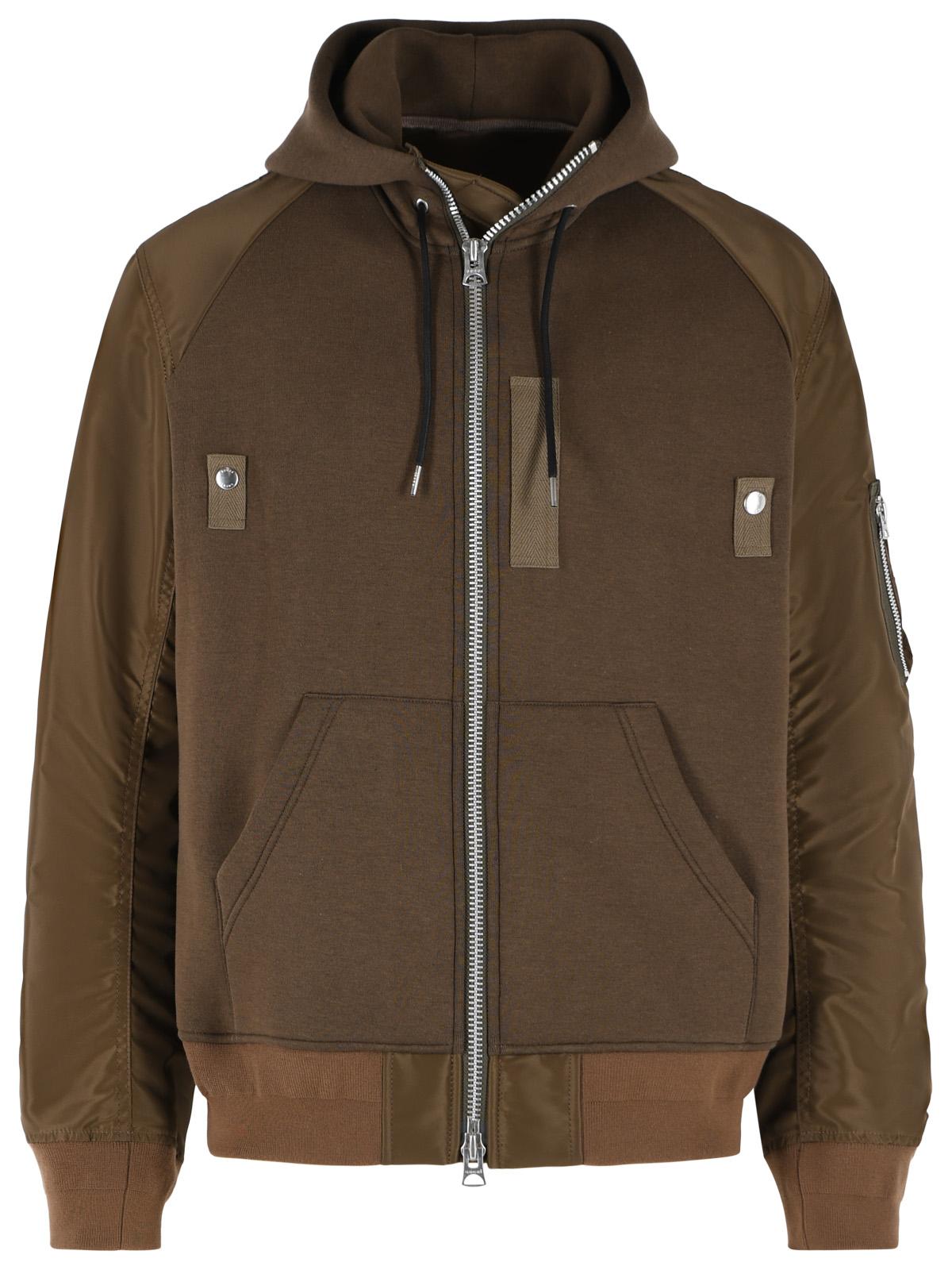 Sacai Brown Cotton Blend Sweatshirt Men SACAI