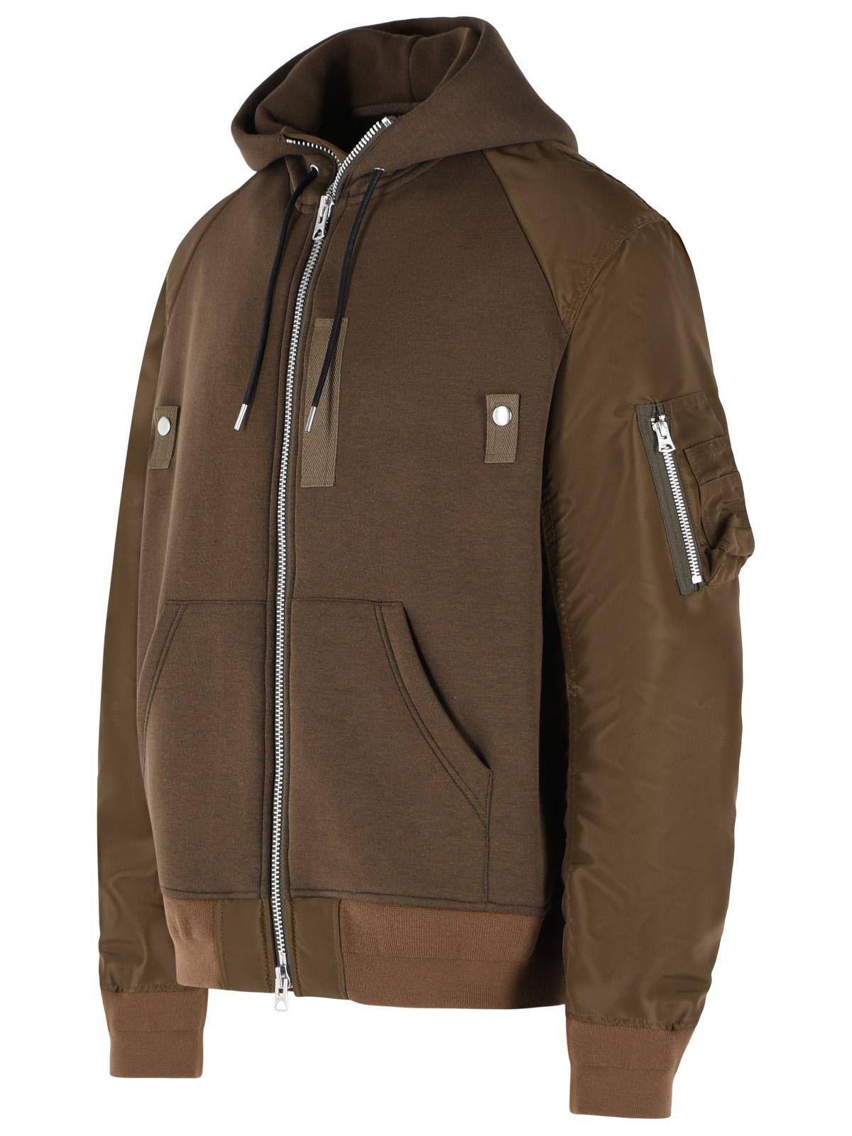 Sacai Brown Cotton Blend Sweatshirt Men SACAI