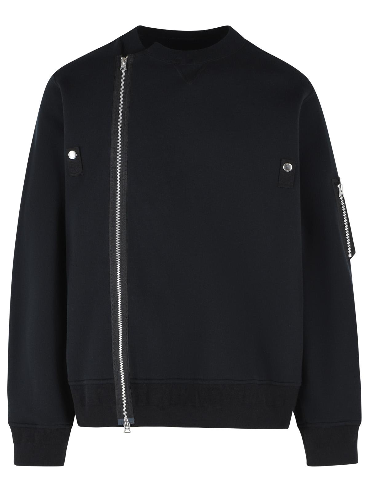Sacai Black Cotton Blend Sweatshirt Men SACAI