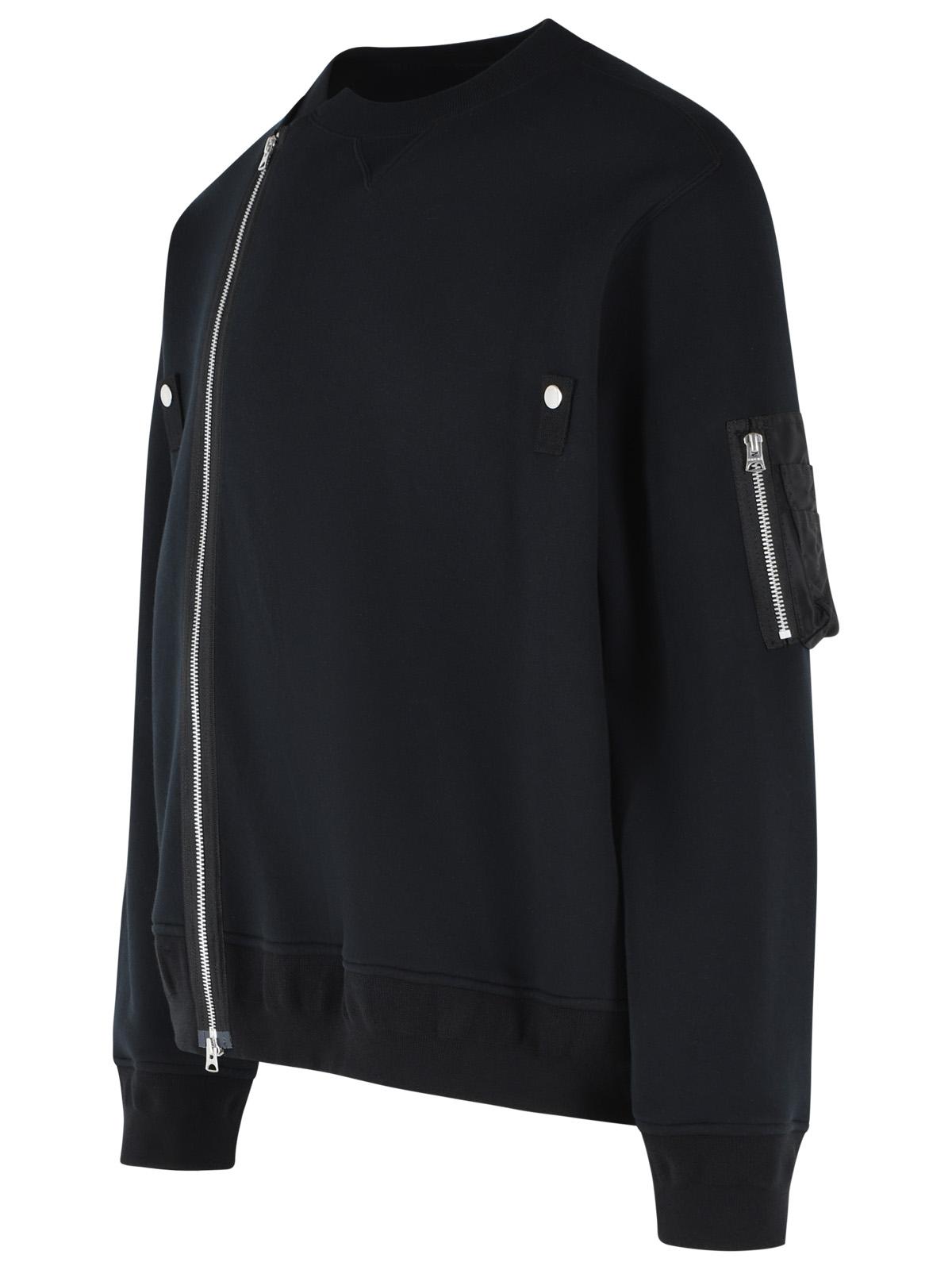 Sacai Black Cotton Blend Sweatshirt Men SACAI