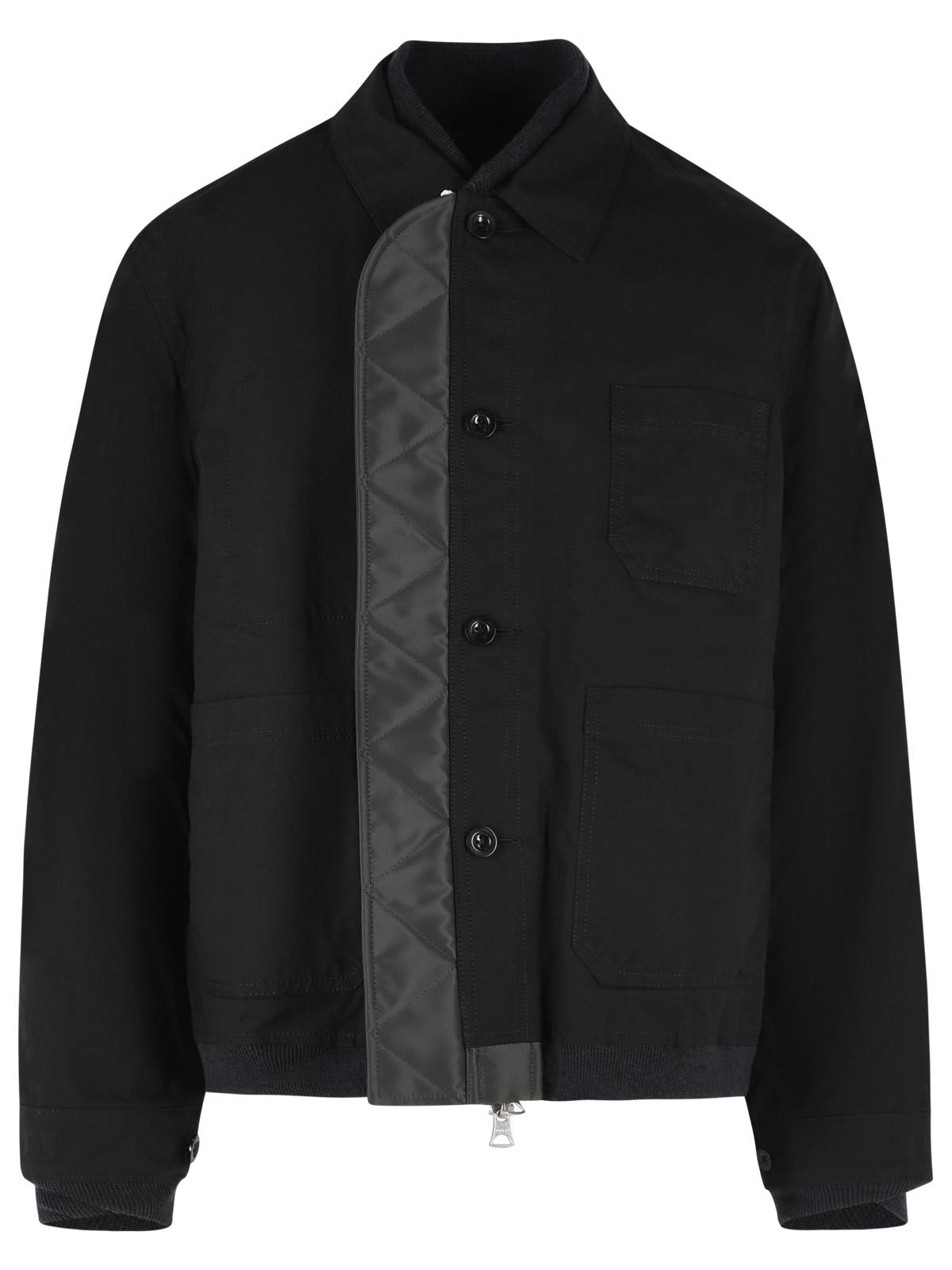 Sacai Black And Green Polyamide Reversible Jacket Men SACAI