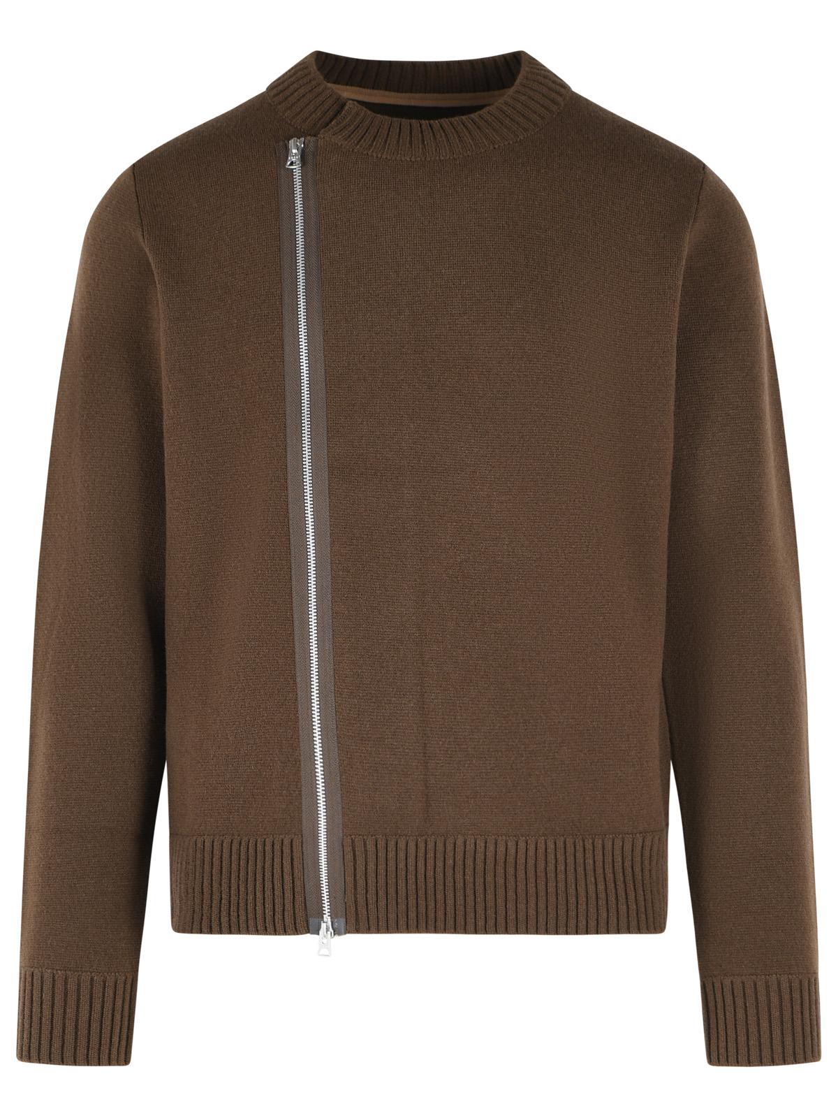 Sacai Brown Wool Sweater Men SACAI
