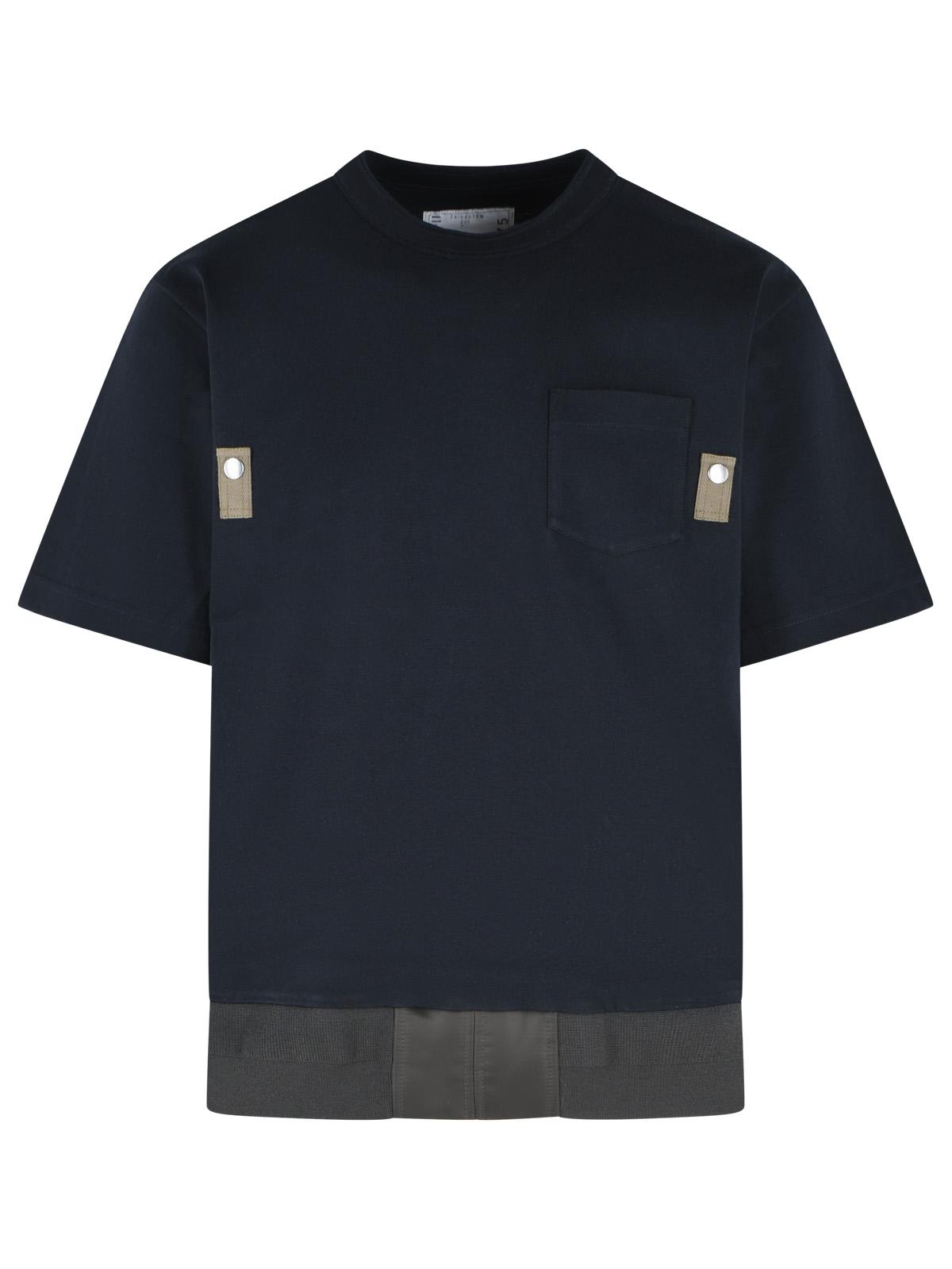 Sacai Navy Cotton T-Shirt Men SACAI