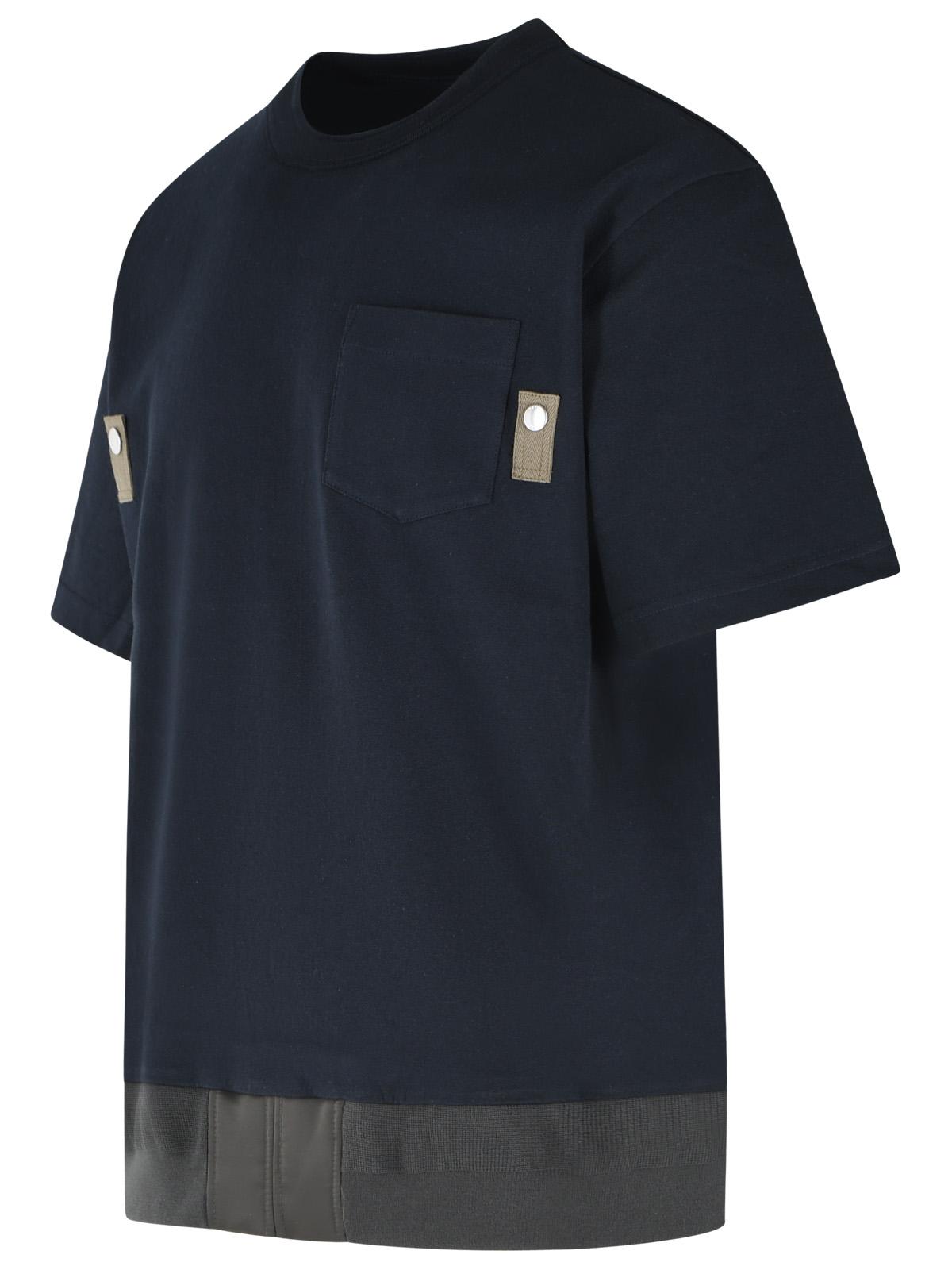 Sacai Navy Cotton T-Shirt Men SACAI