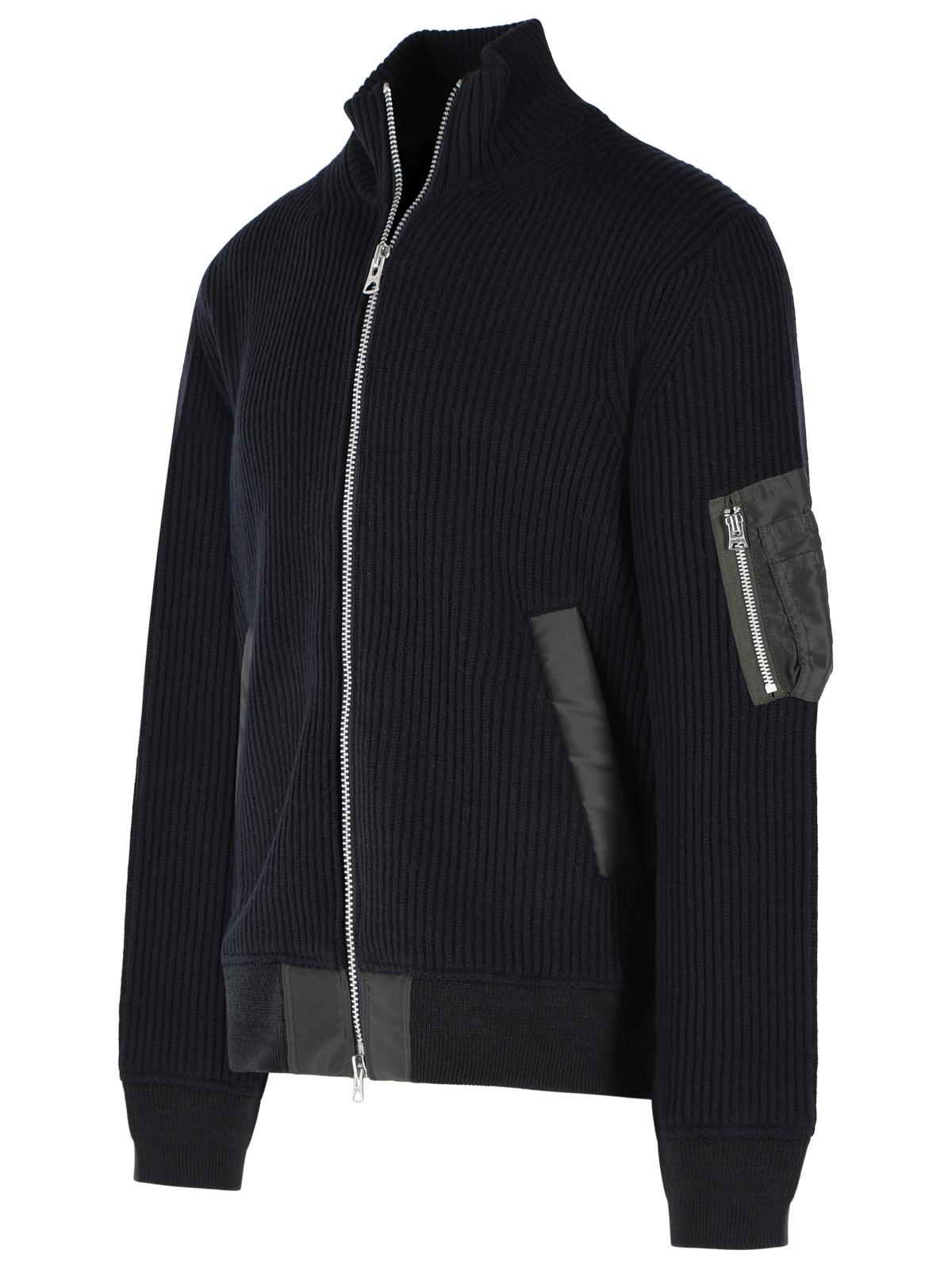Sacai Navy Wool Sweater Men SACAI