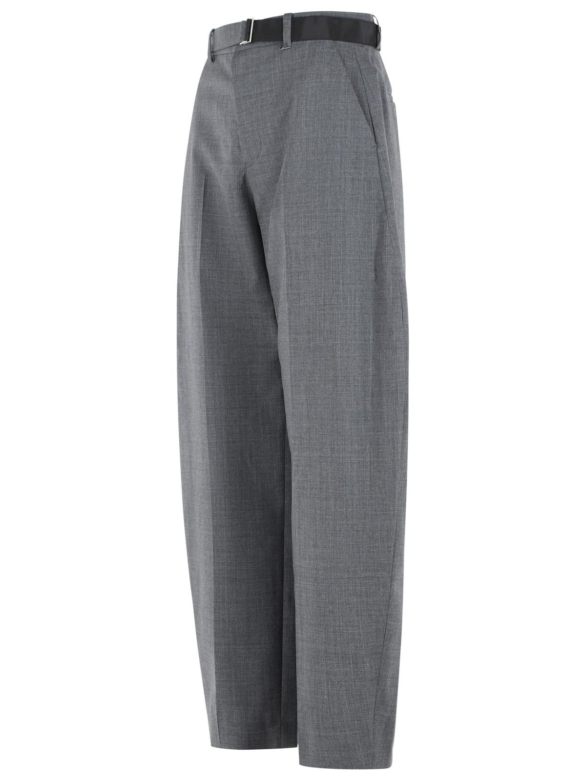 Sacai Grey Wool Trousers Women SACAI