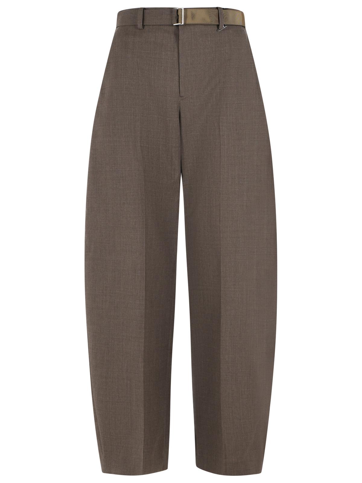 Sacai Brown Wool Trousers Women SACAI