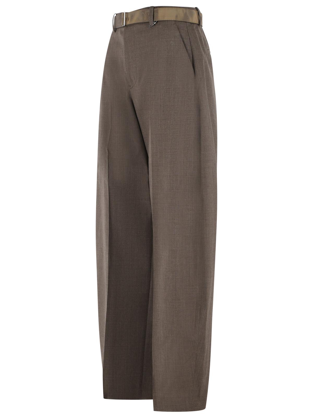 Sacai Brown Wool Trousers Women SACAI