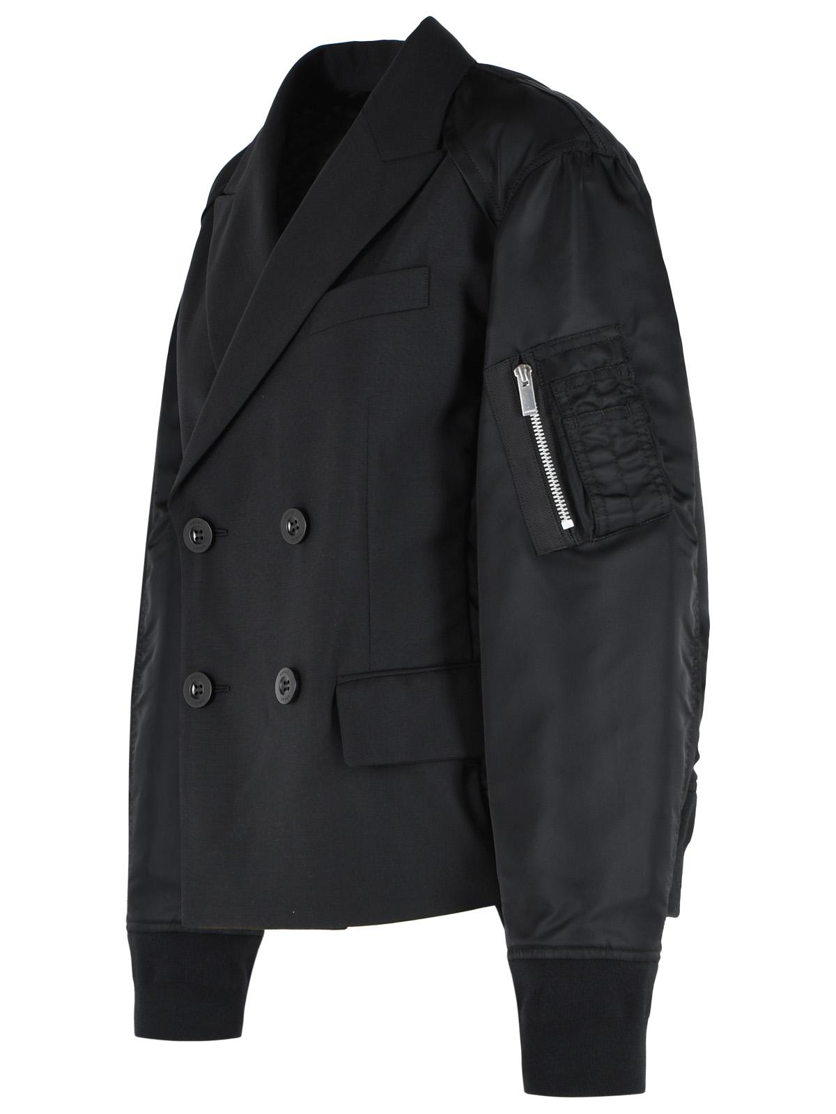 Sacai Black Wool Blend Blazer Women SACAI