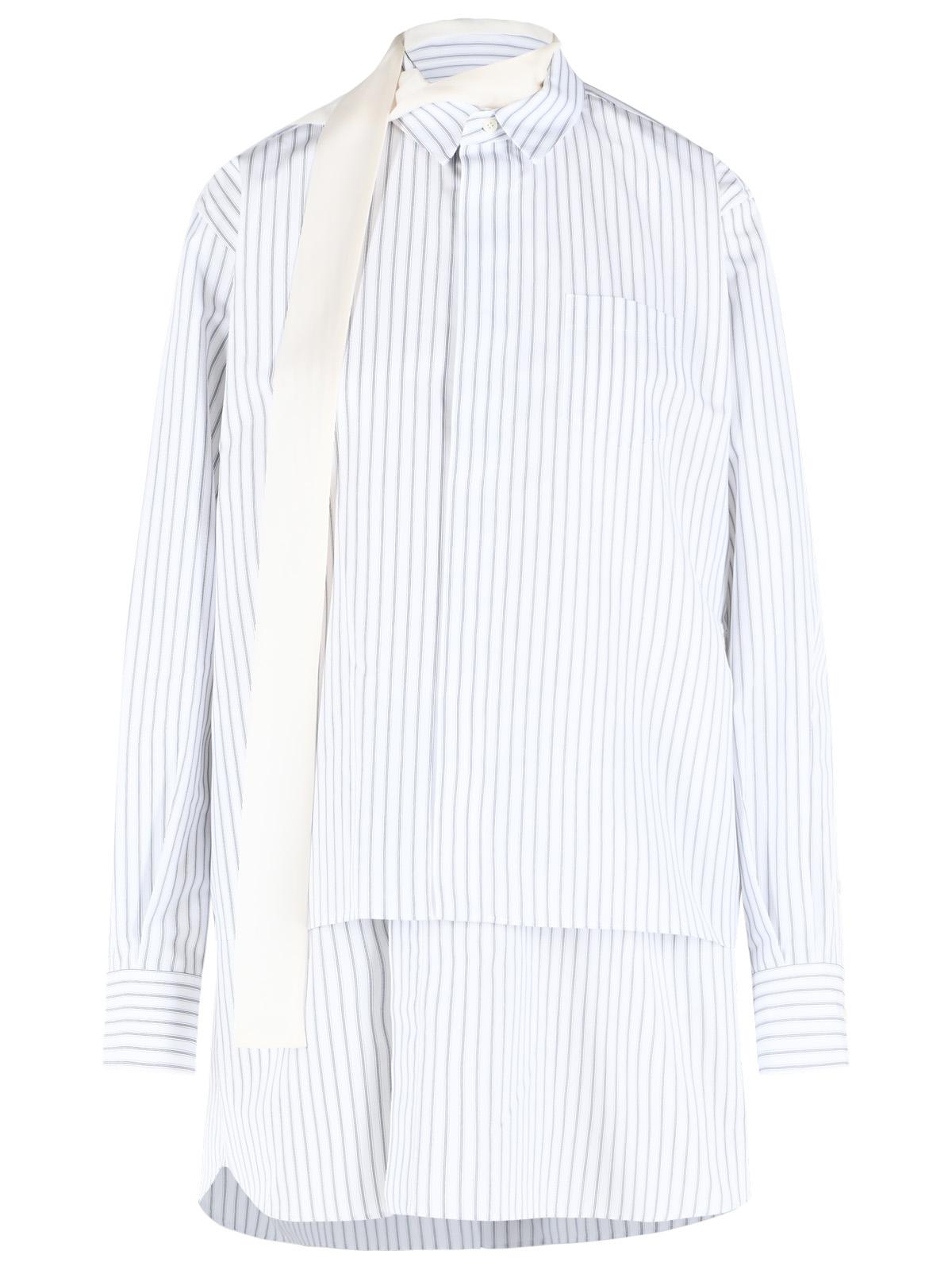 Sacai White Cotton Blend Mini Dress Women SACAI