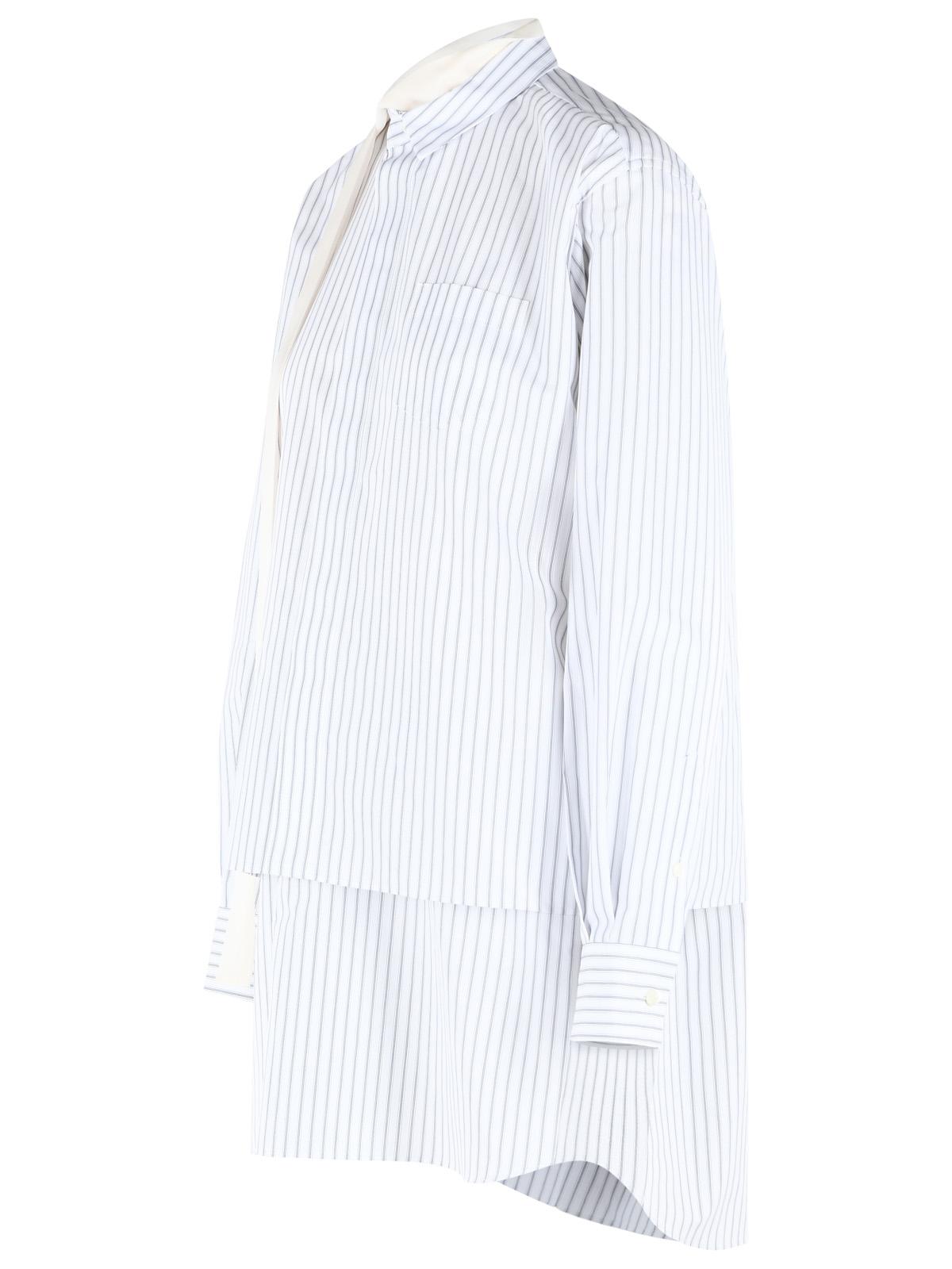 Sacai White Cotton Blend Mini Dress Women SACAI