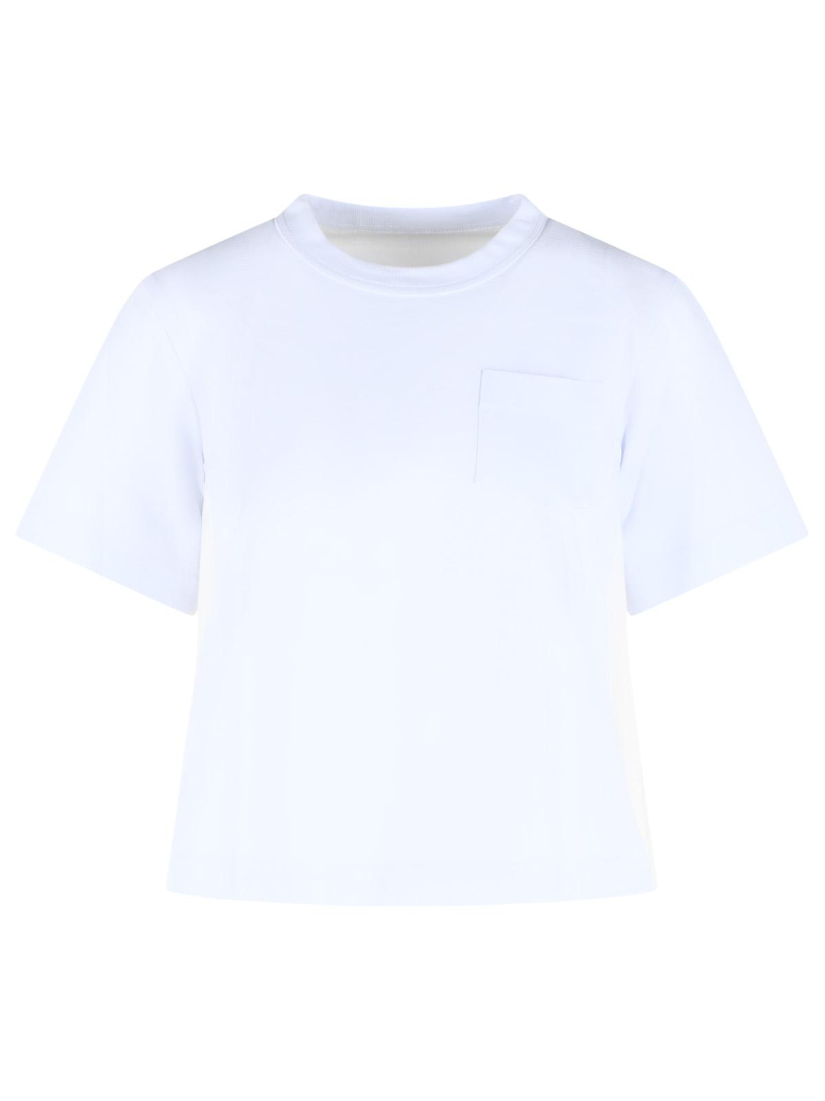 Sacai White Cotton T-Shirt Women SACAI