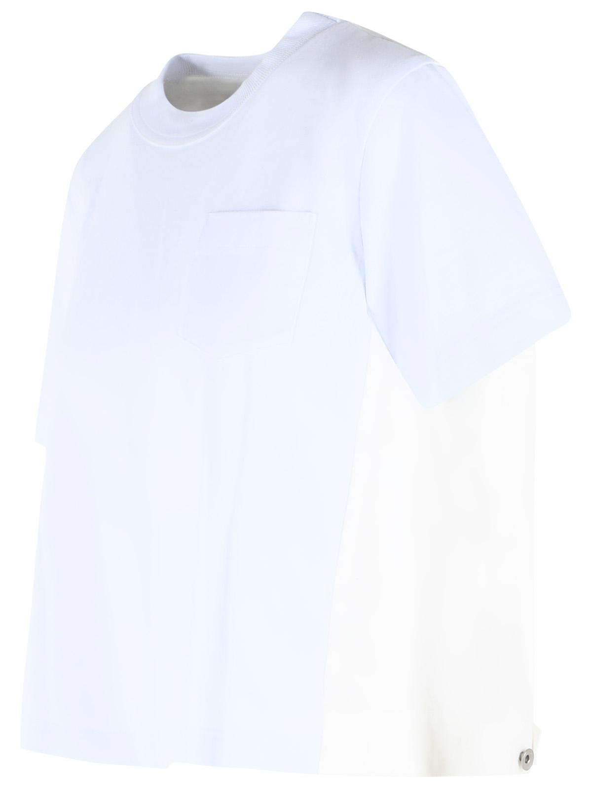 Sacai White Cotton T-Shirt Women SACAI