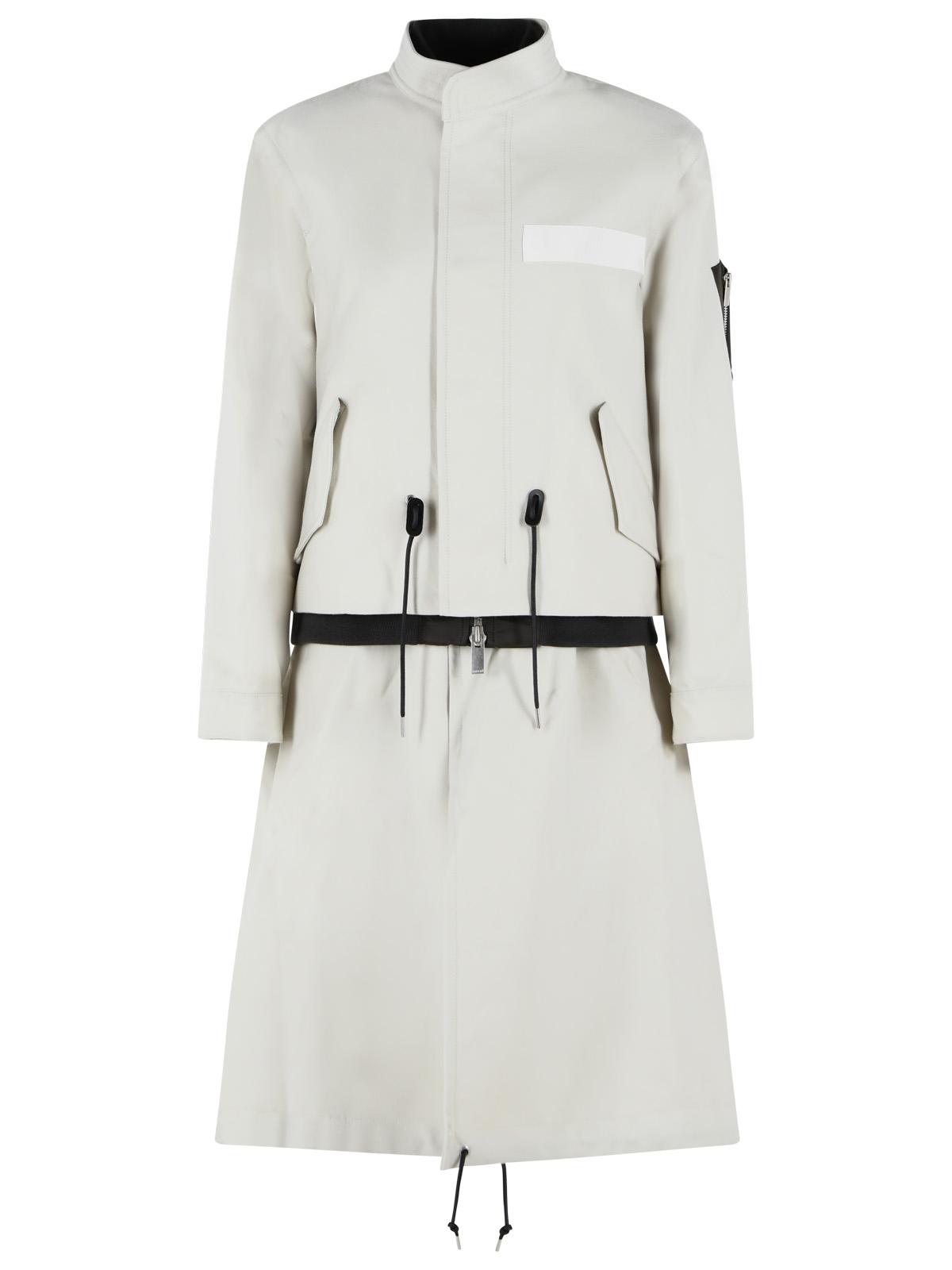 Sacai Ecru Wool Coat Women SACAI