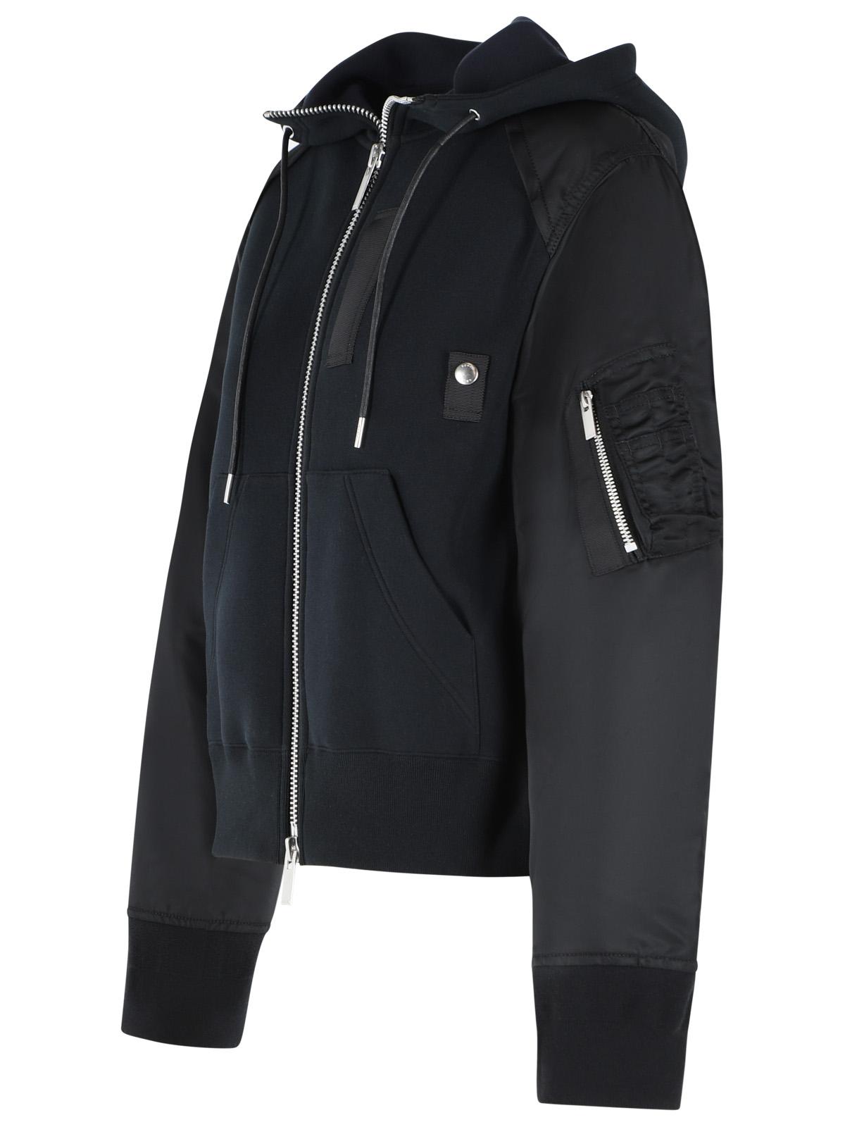 Sacai Black Cotton Blend Sweatshirt Women SACAI