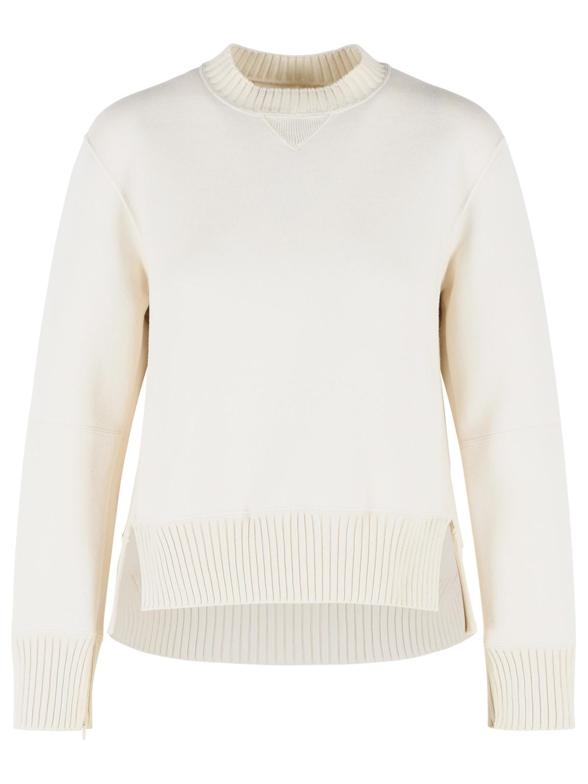 Sacai White Cotton Blend Sweater Women SACAI