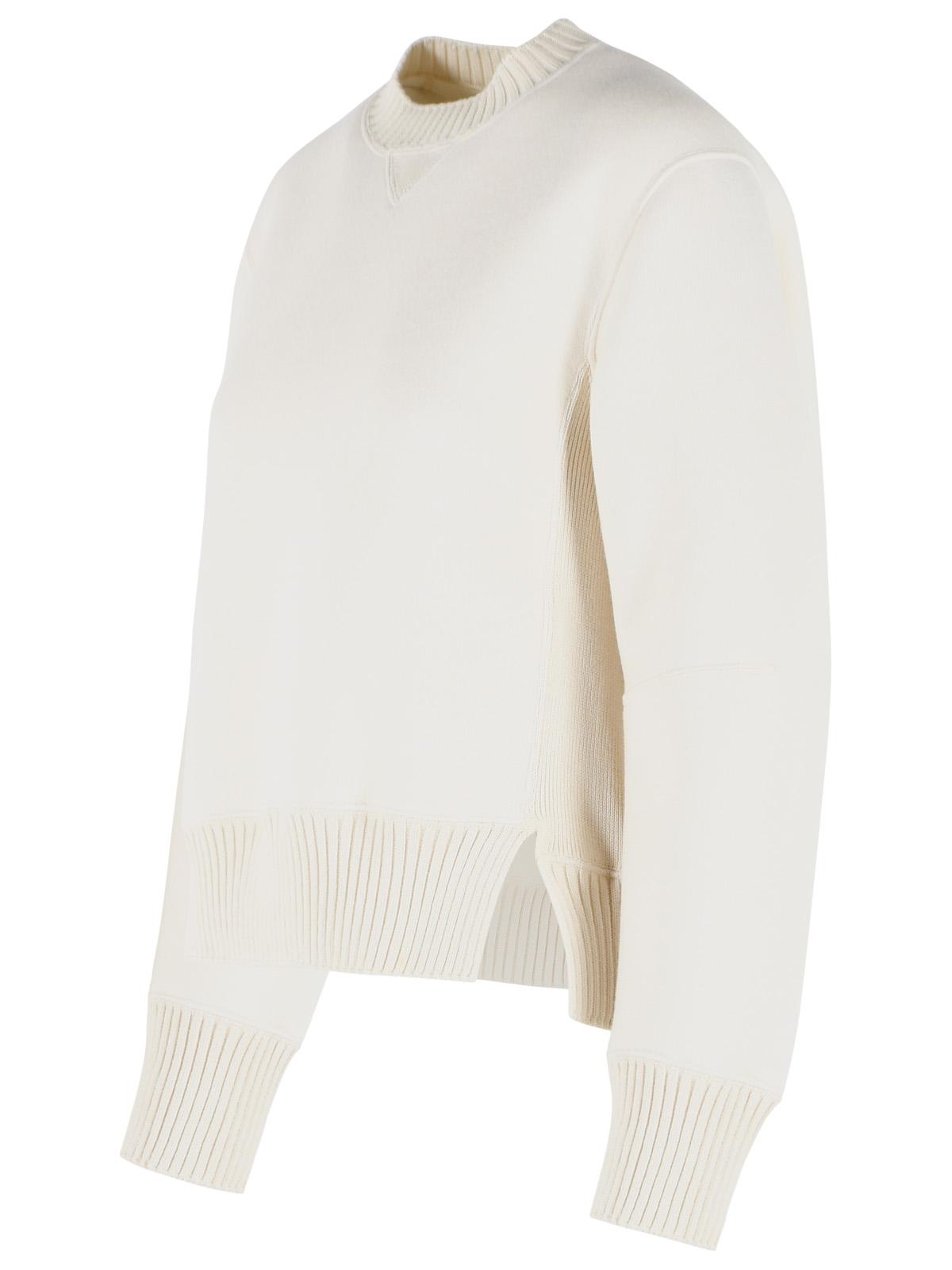 Sacai White Cotton Blend Sweater Women SACAI