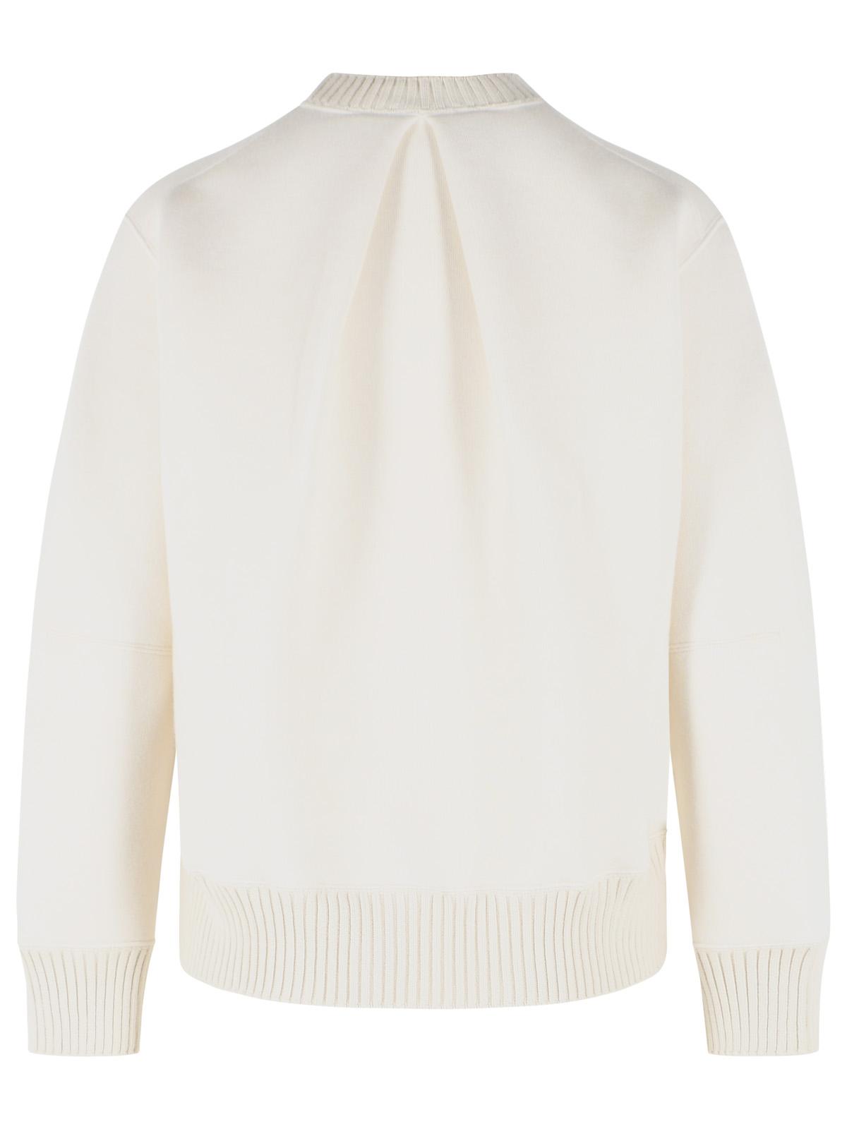 Sacai White Cotton Blend Sweater Women SACAI