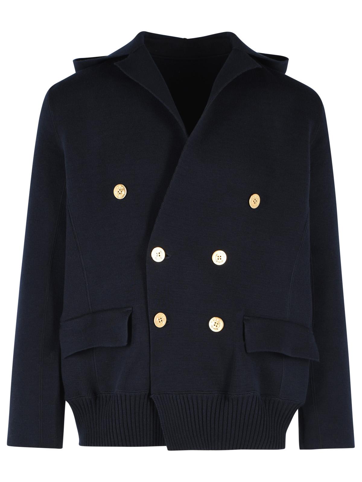 Sacai Double-Breasted Blazer In Navy Cotton Blend Women SACAI