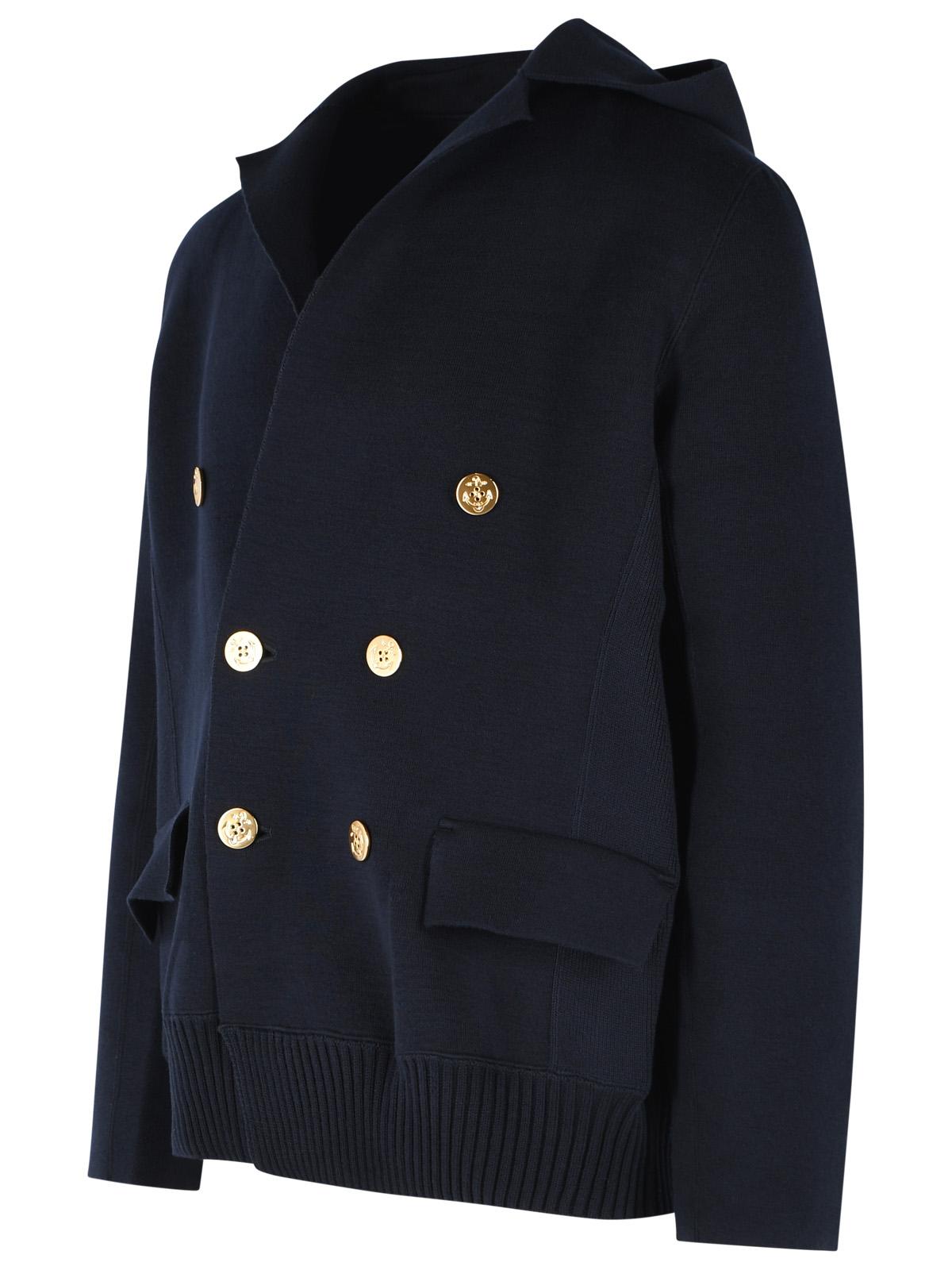 Sacai Double-Breasted Blazer In Navy Cotton Blend Women SACAI